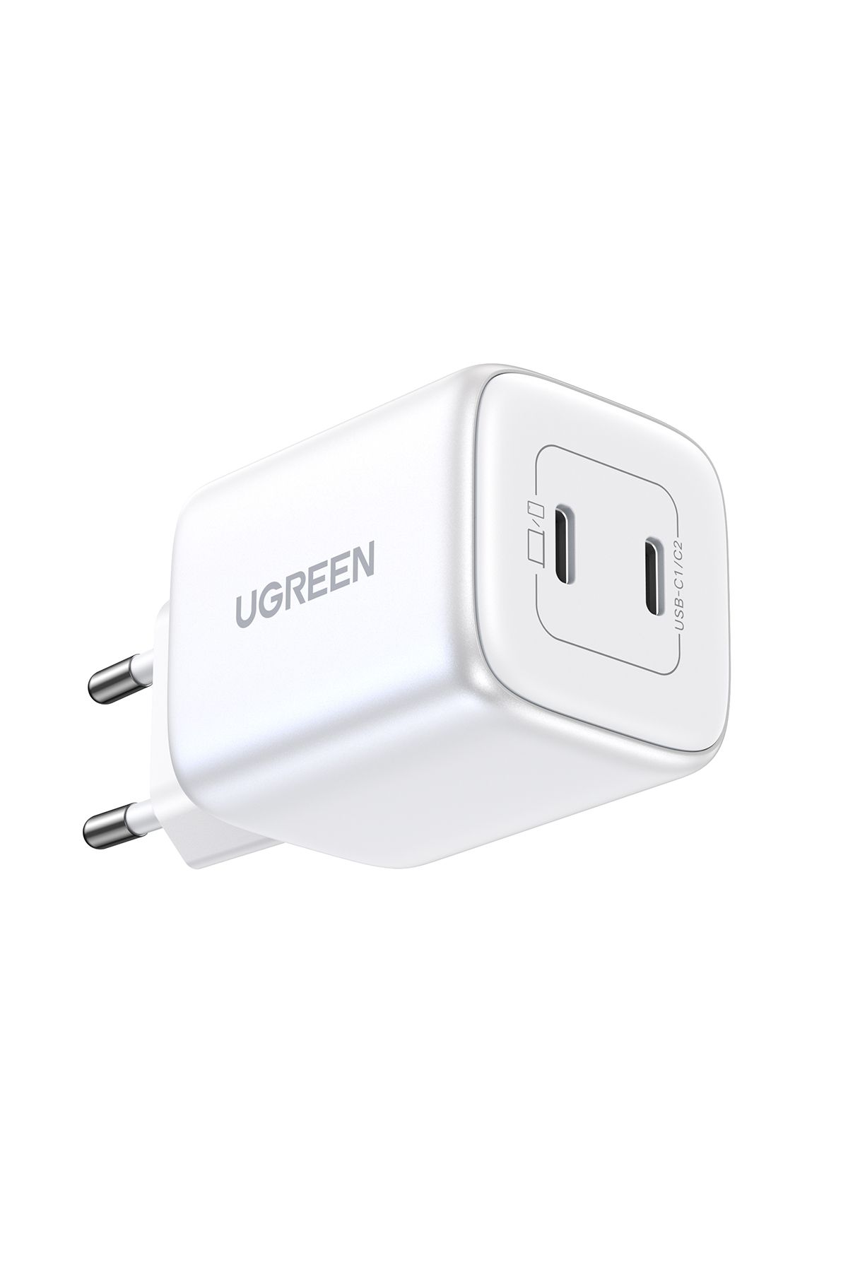 Ugreen Nexode 45W GaN Hızlı Şarj Cihazı Type-C QC PD 2xUSB-C, Beyaz - 15327