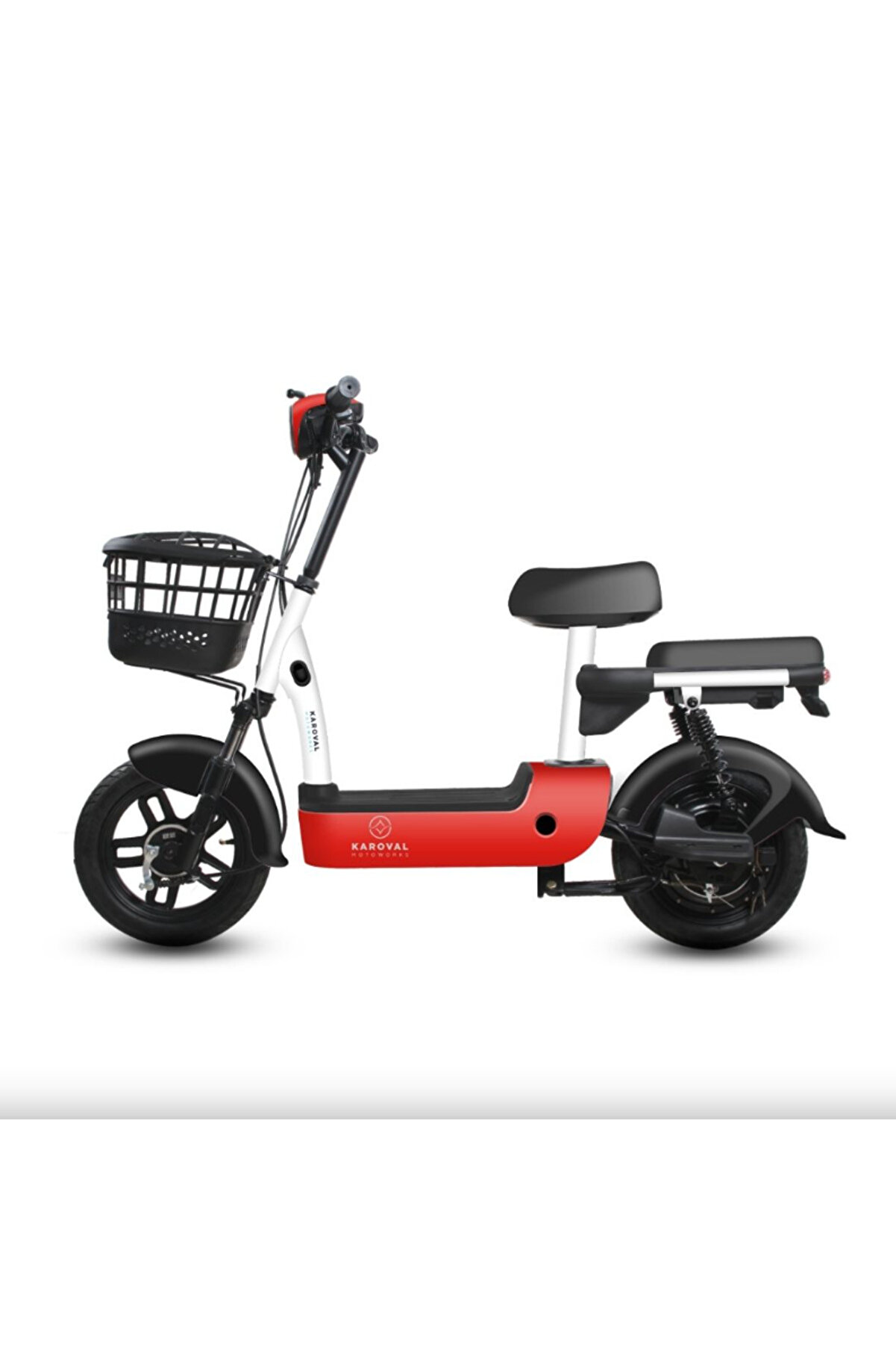 KAROVAL Kıtty Kırmızı/beyaz Elektrikli Bisiklet | Güçlü ve Stille Şehir Gezintisi