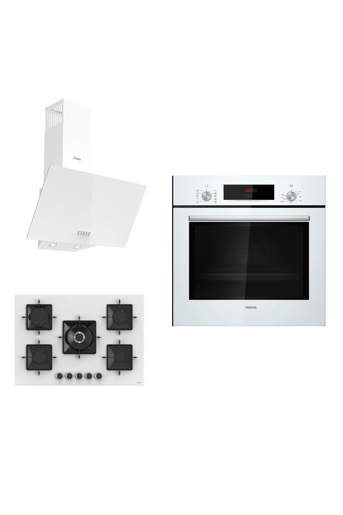 Siemens & Ferre Large Podence 3 lü Ankastre Set ( HB012FBW1T - SS036 - D087 ) 75 cm Ocak
