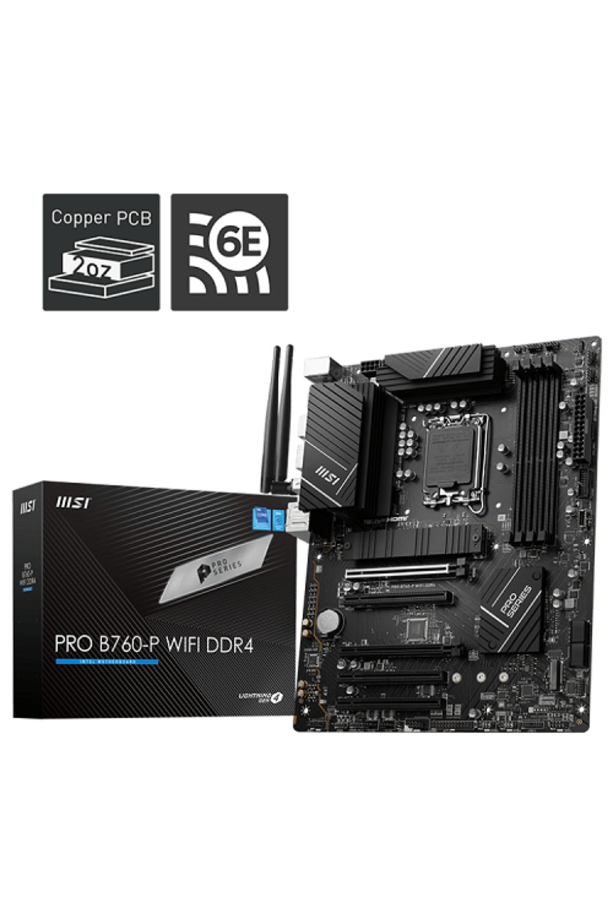 MSI Pro B760-p Wıfı Ddr4 Intel B760 Soket 1700 Ddr4 5333(OC)mhz Atx Gaming (OYUNCU) Anakart
