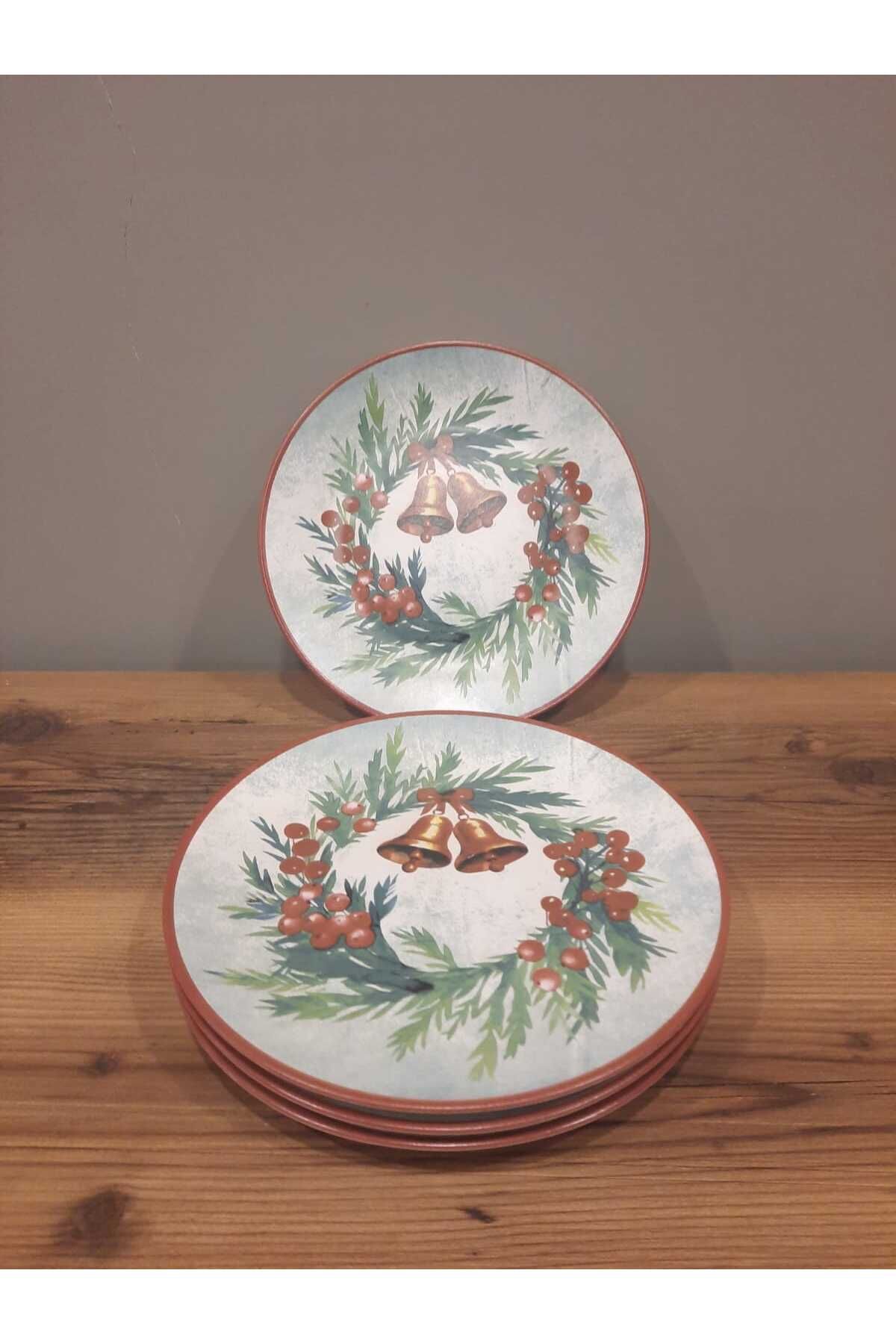 Keramika KERAMİKA SERVİS TABAĞI 26 CM 4 ADET YILBAŞI / NEW YEAR / NOEL