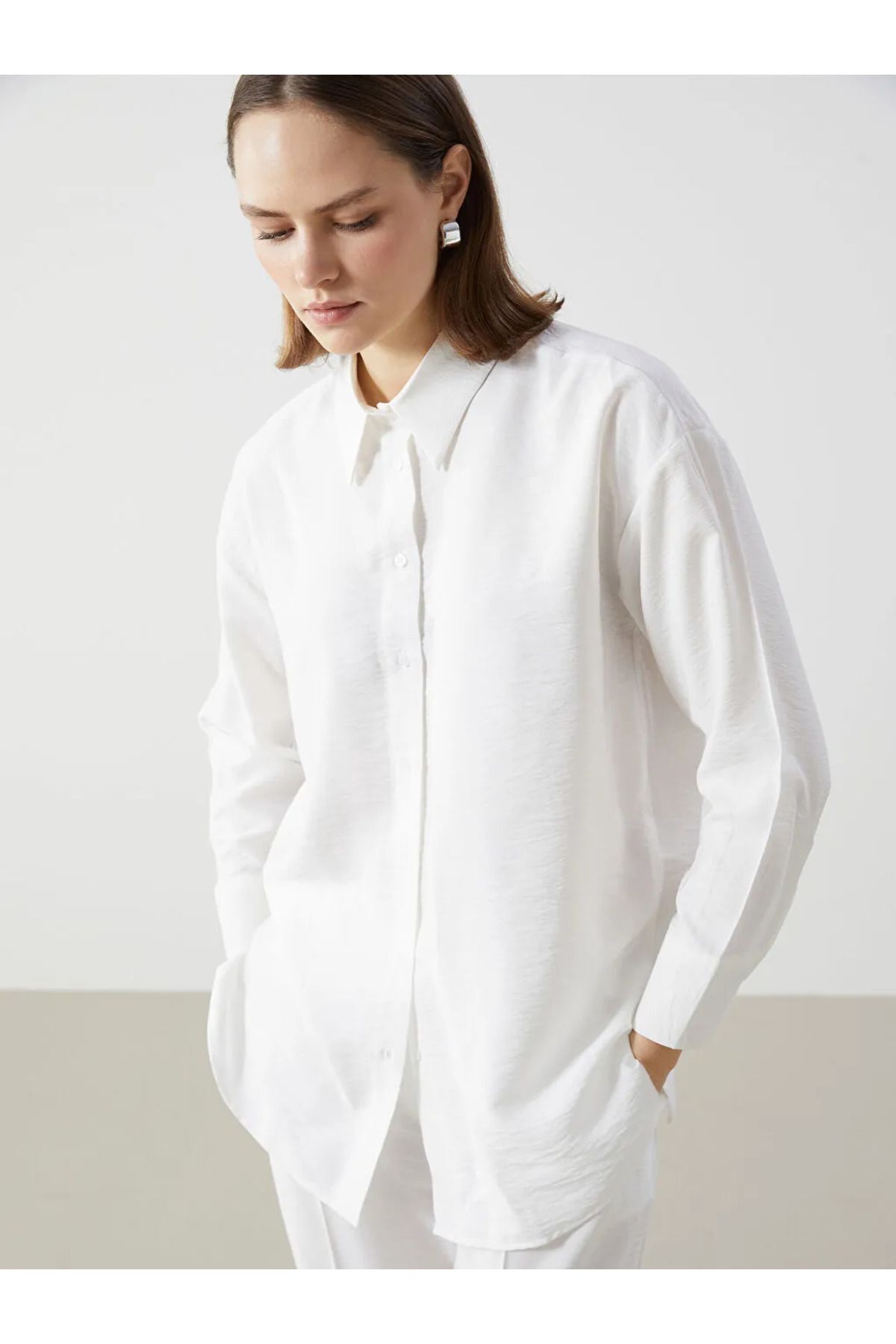LC Waikiki LCW Modest Oversize Kadın Gömlek Tunik