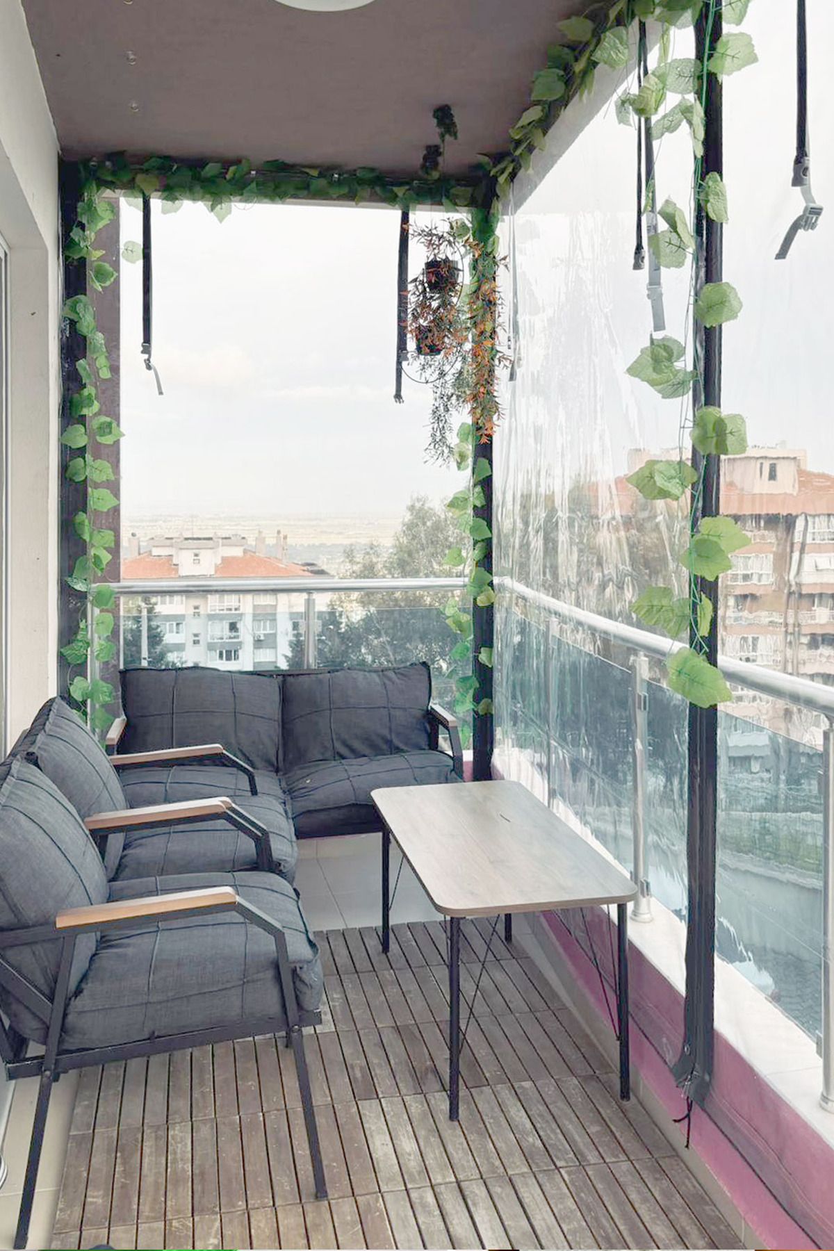 bd branda dünyası 60x100 cm Fermuarlı Şeffaf Balkon Brandası