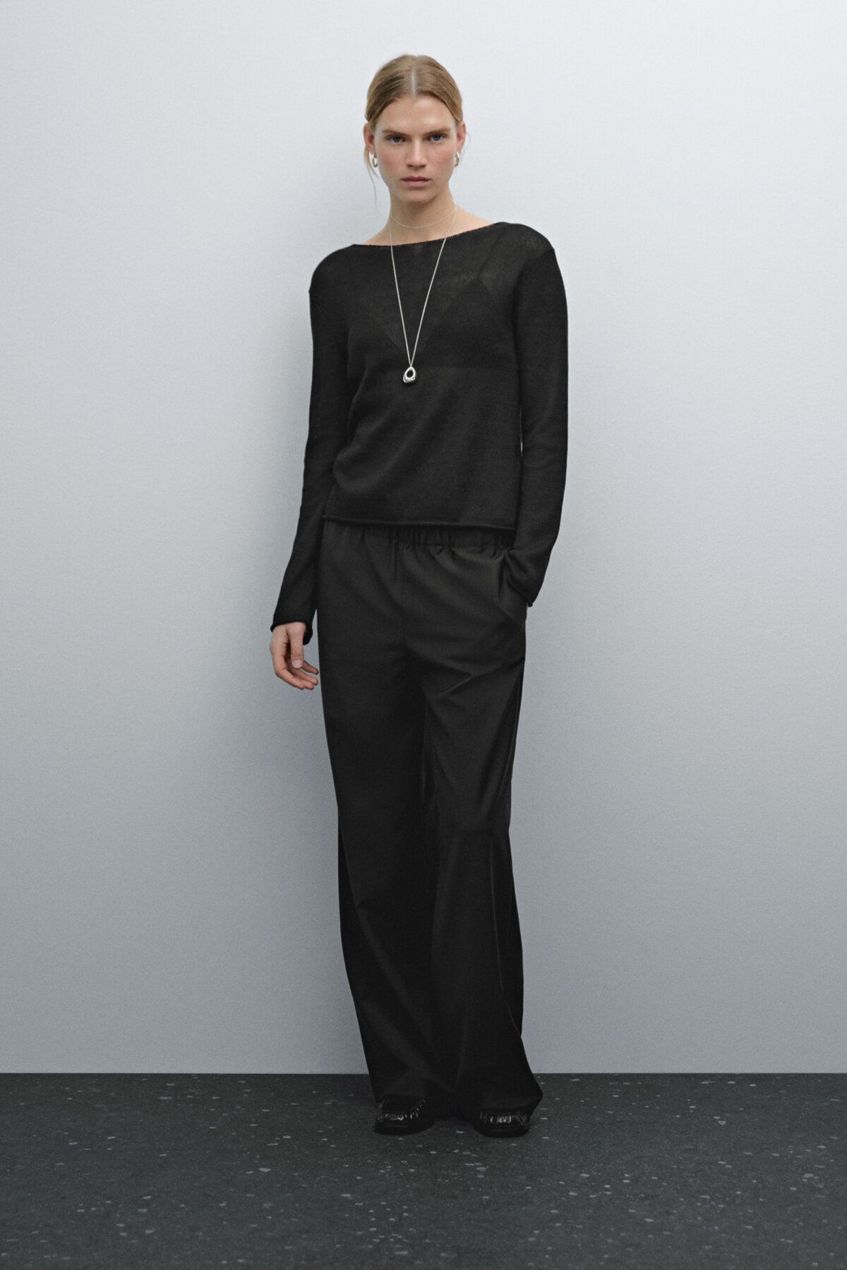 Massimo Dutti Pamuklu ajurlu kazak