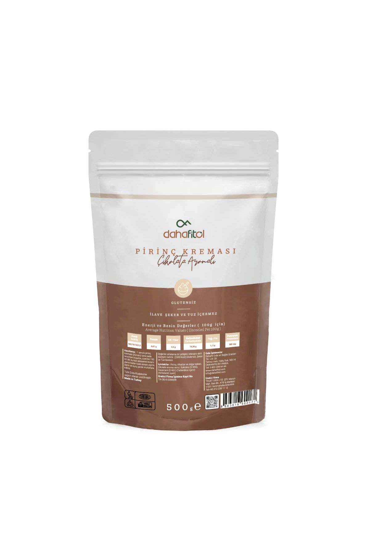 Dahafitol Çikolata Aromalı Pirinç Kreması 500 gr