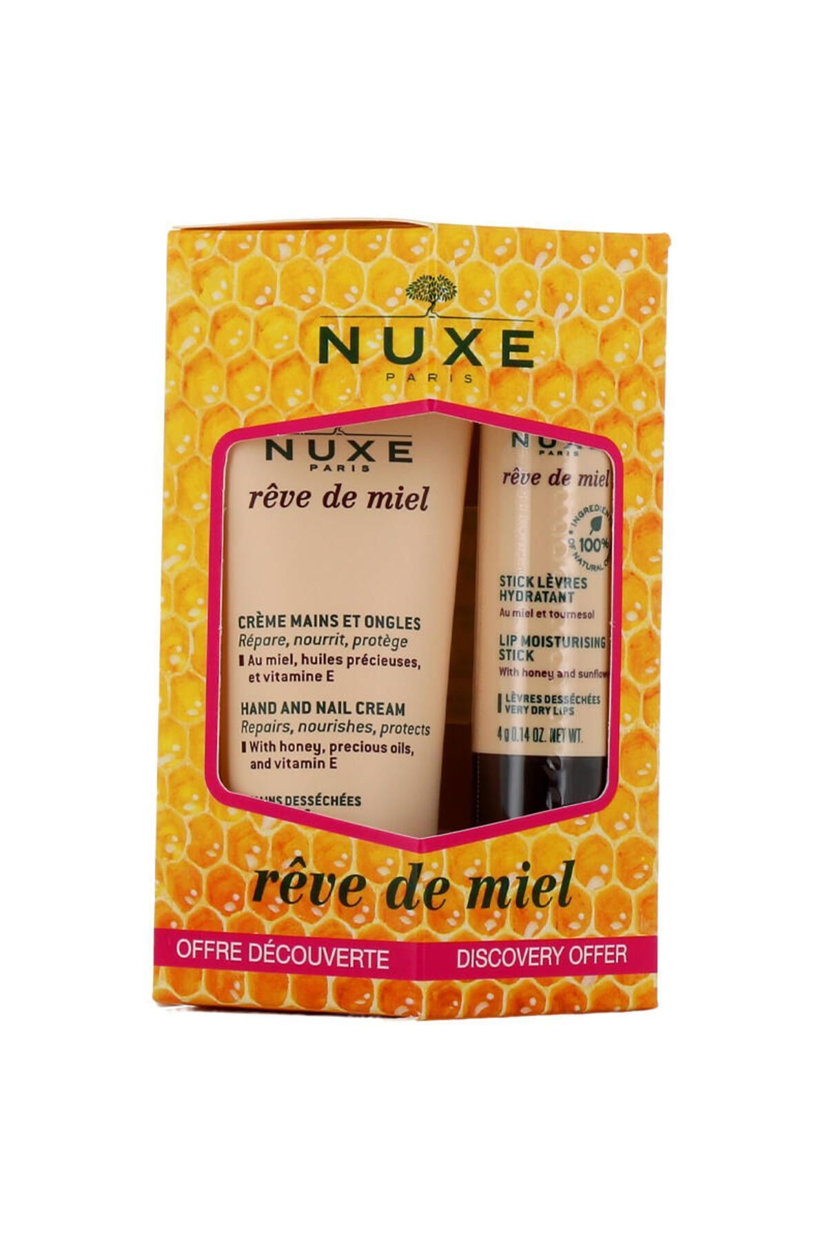 Nuxe Reve De Miel Hand And Nail Cream 30ml - Lip Stick Dudak Bakımı 4g 3264680029608