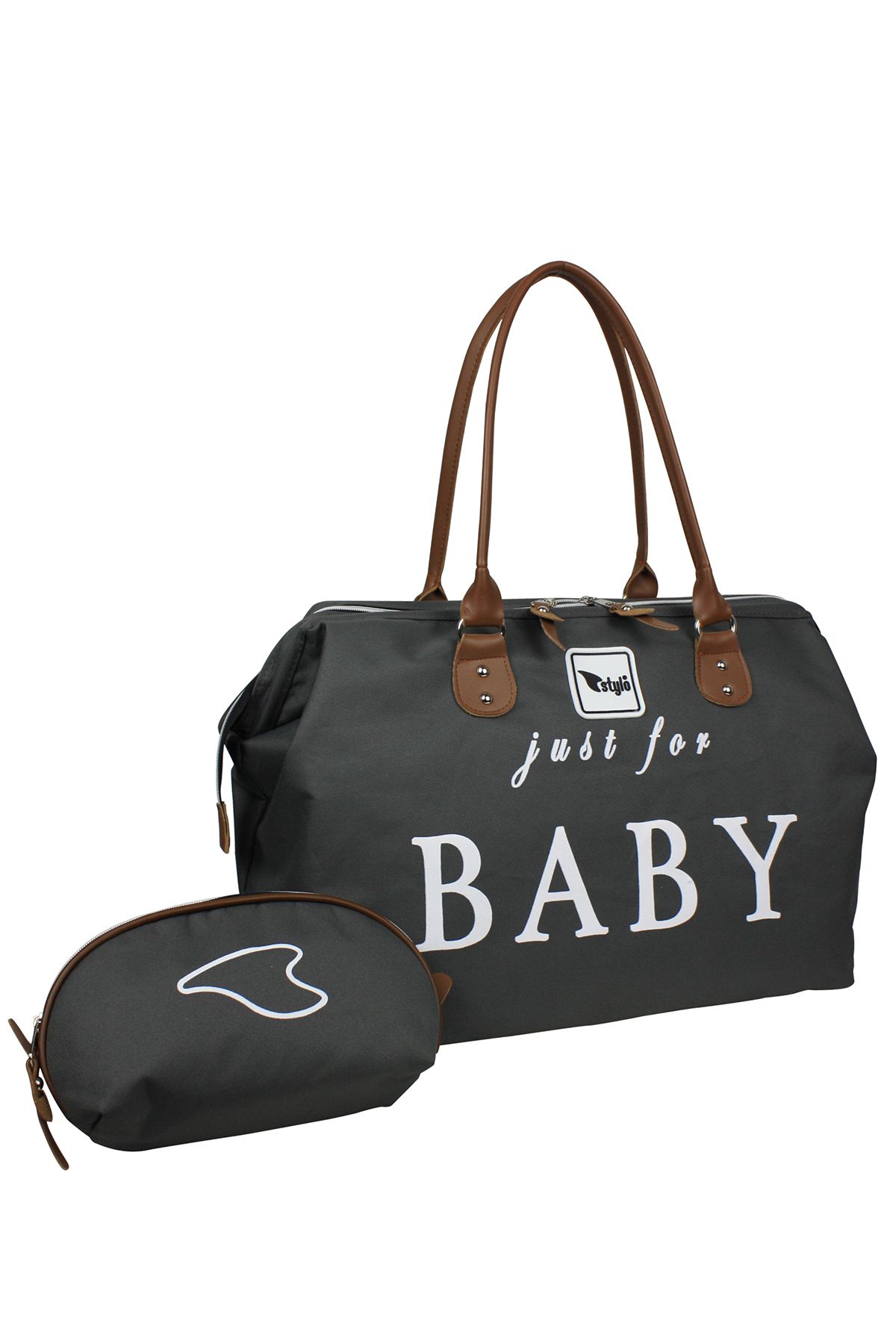 Stylo Just For Baby 2'li Bebek Bakım Çantası Gri
