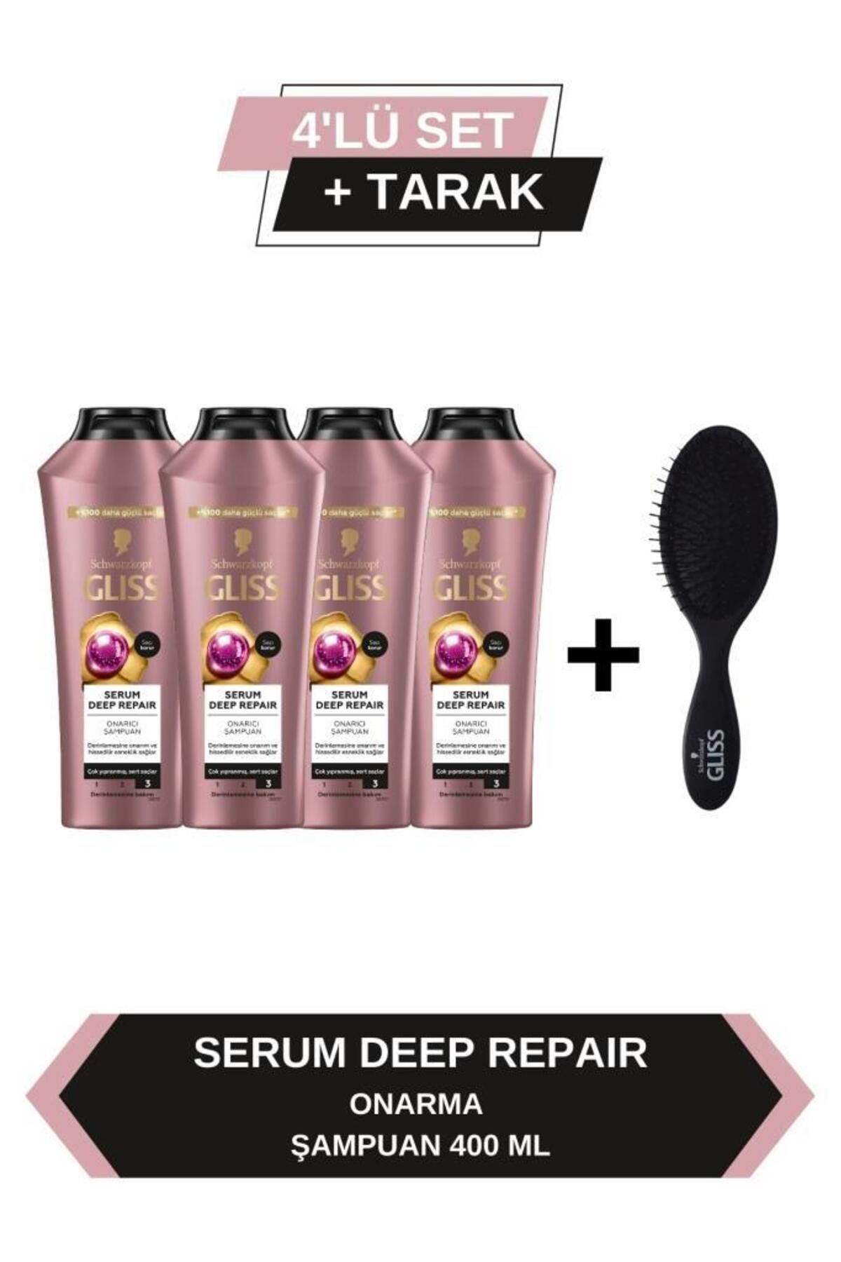 Gliss Serum Deep Repair Onarıcı Şampuan 400 ml X 4 Adet Tarak