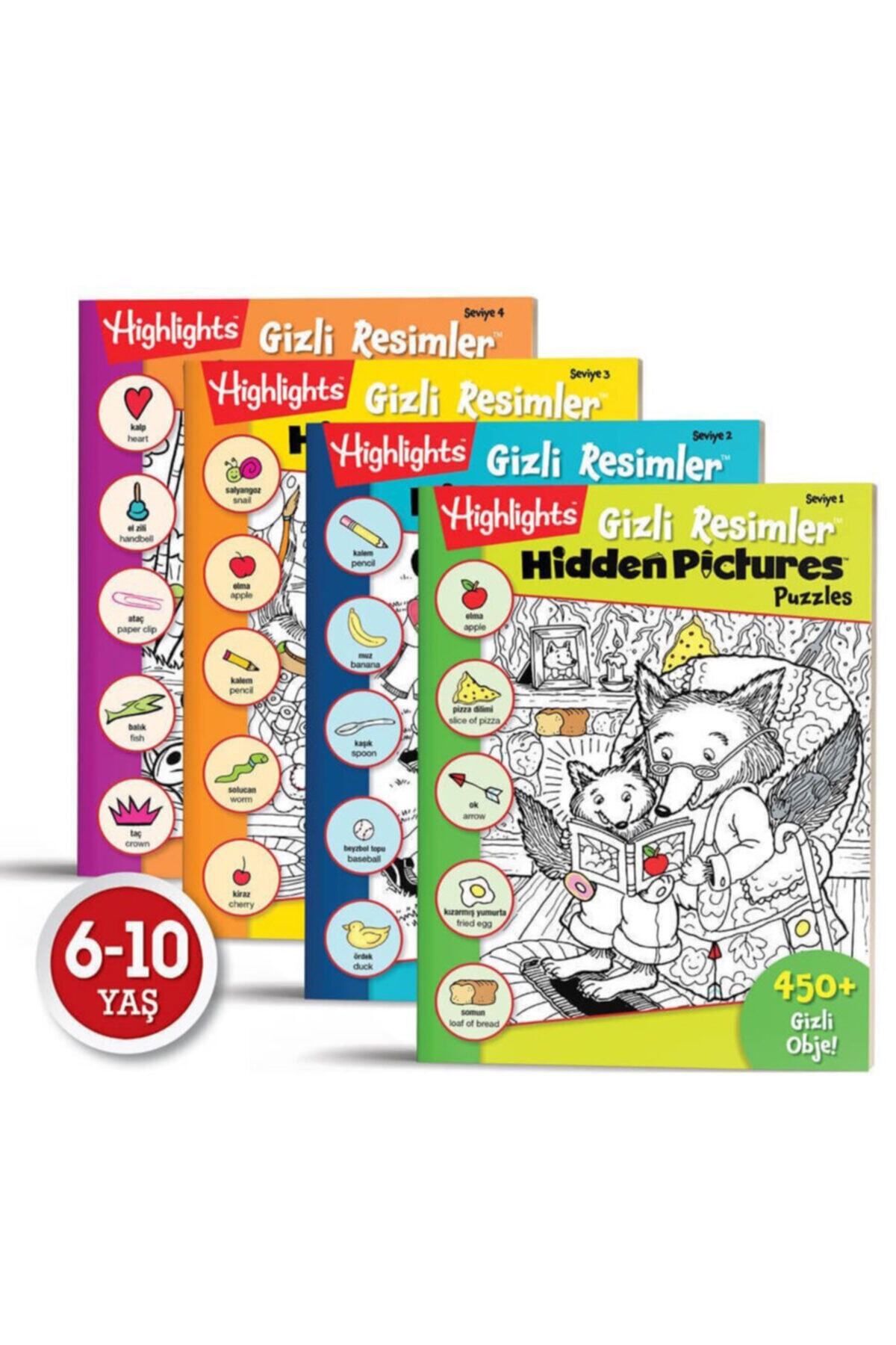 Dikkat Atölyesi Yayınları Hidden Pictures Gizli Resimler (4'LÜ SET) Saklı Nesneler Ara Bul Etkinlikleri