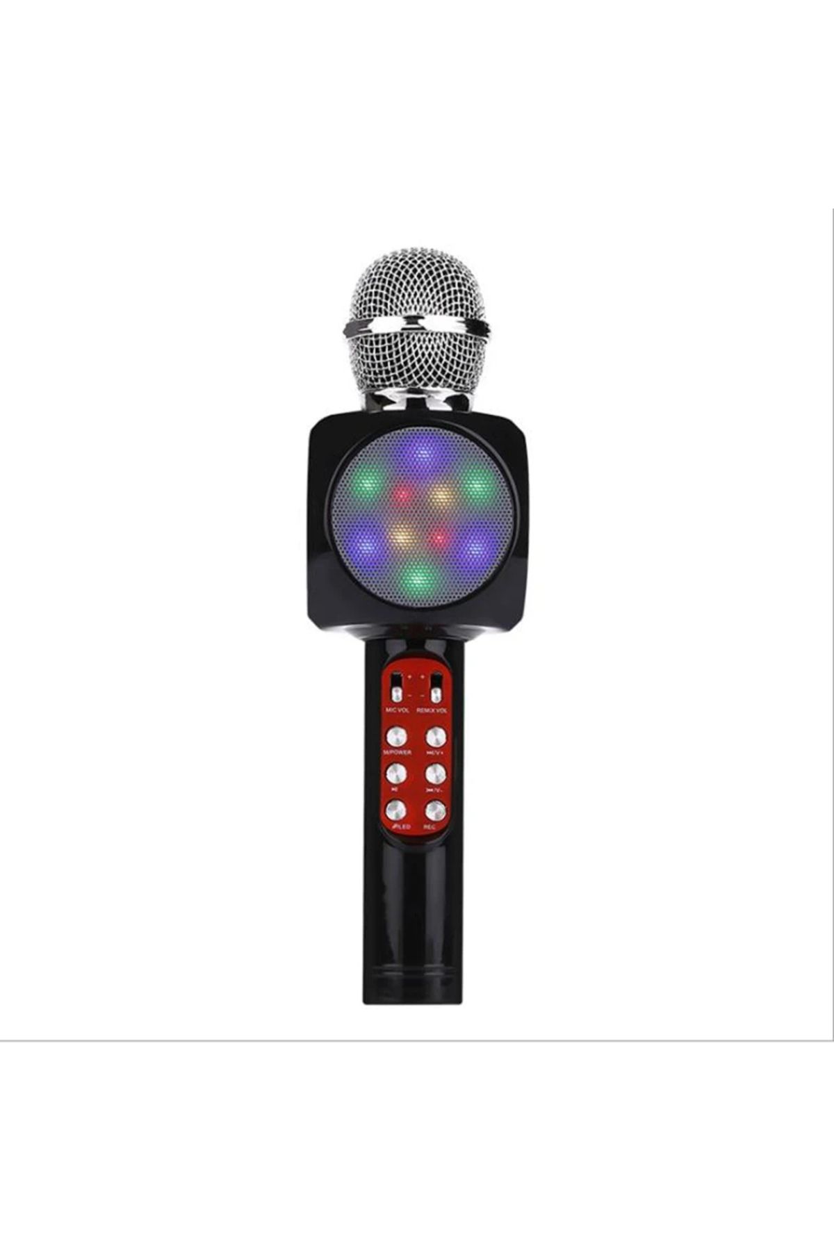 Evervox Karaoke Mikrofon , Bluetooth Özellikli Çocuk Mikrofonu Karaoke Işıklı Mikrofon 1816 Siyah