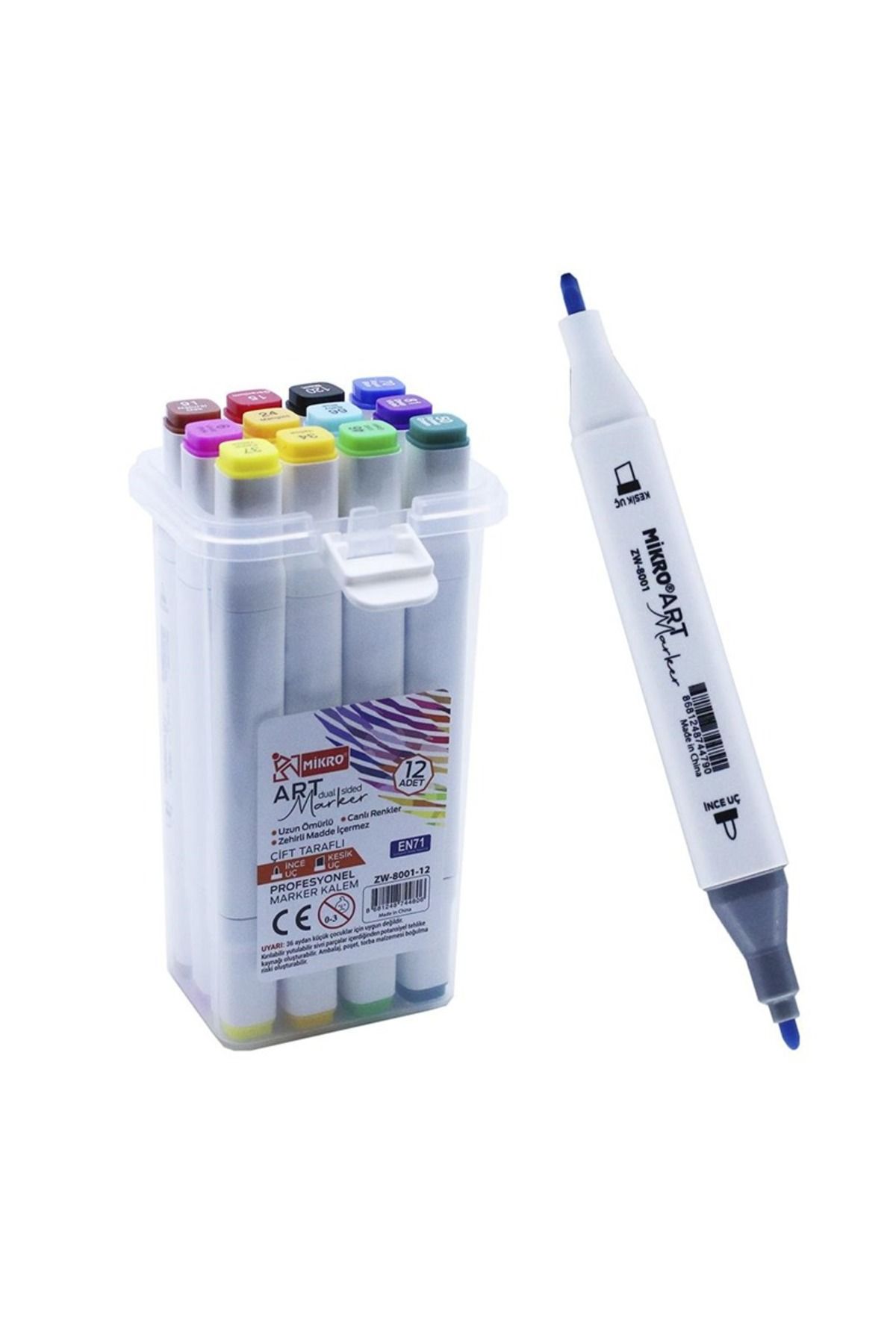 Mikro ART MARKER PROFOSYONEL 12' Lİ KALEM SET