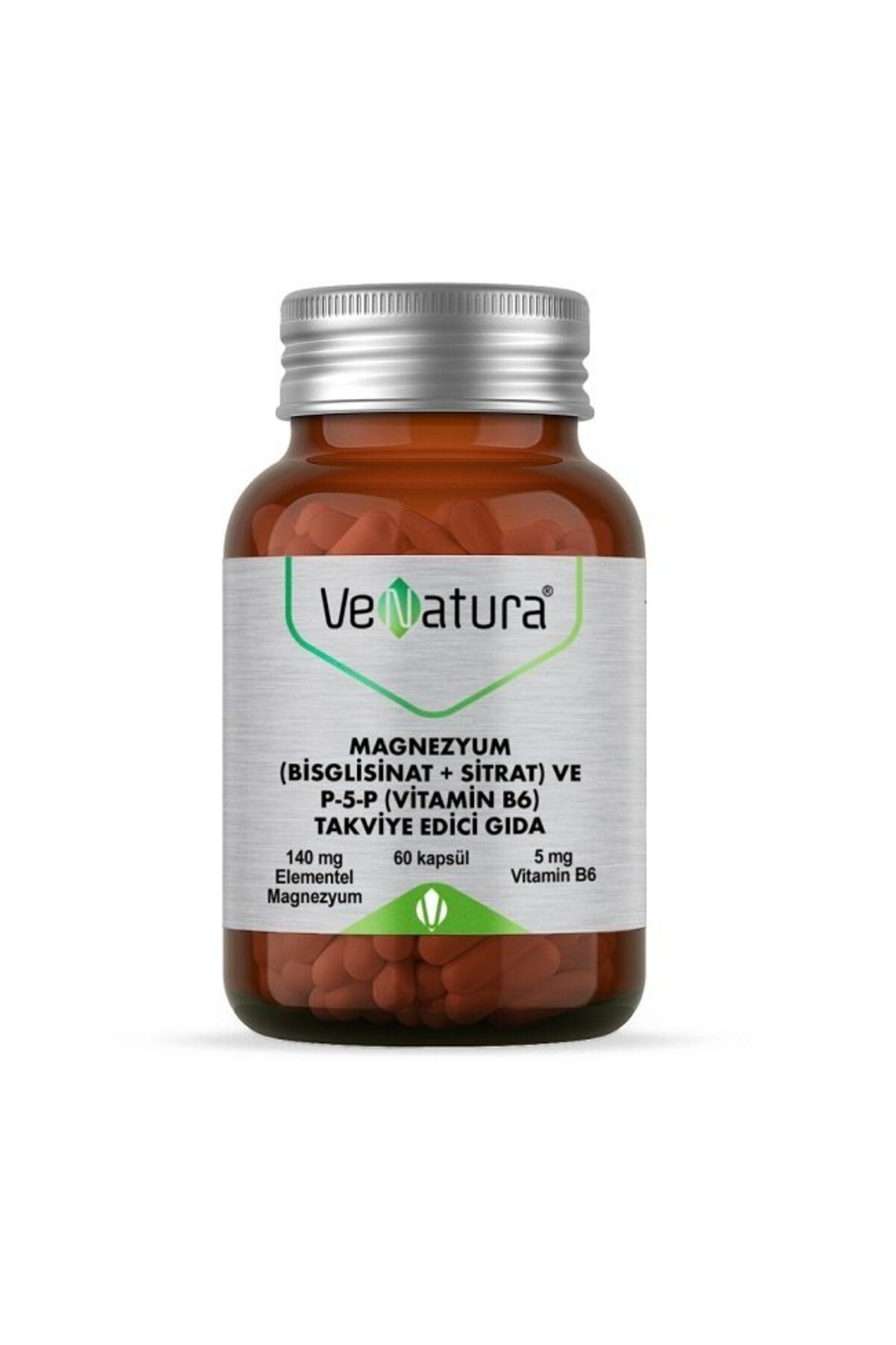 Venatura Magnezyum Bisglisinat Sitrat Ve P-5-p Vitamin B6 Kapsül 60 Lı