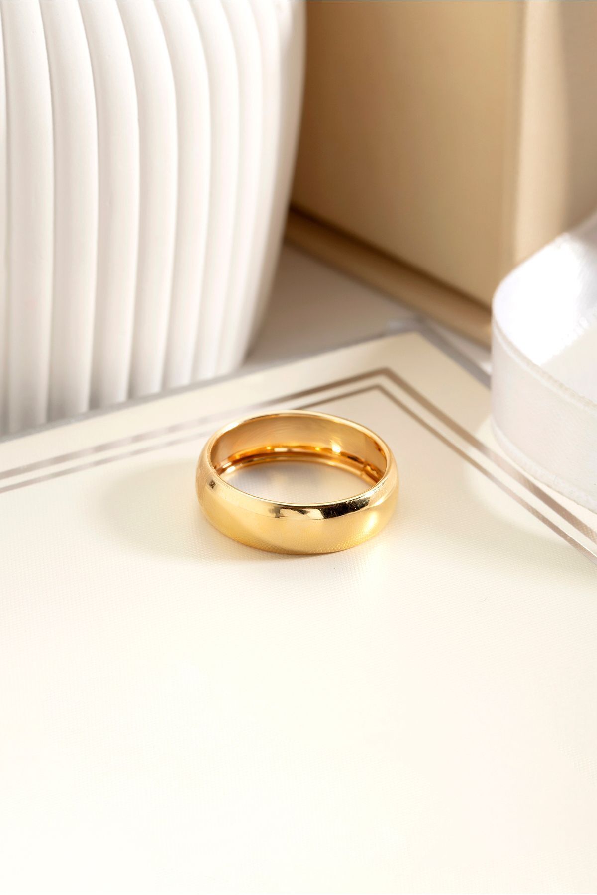 Ersöz Kuyumculuk 18 Ayar Altın 6 Mm El Işi Klasik Alyans