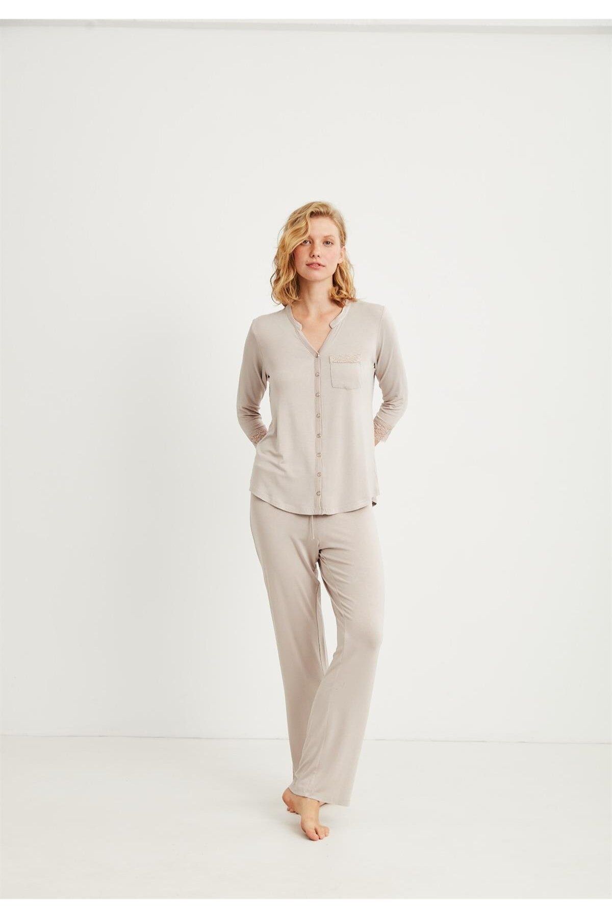 Catherines 874 Hamile Pijama Takımı-  VİZON