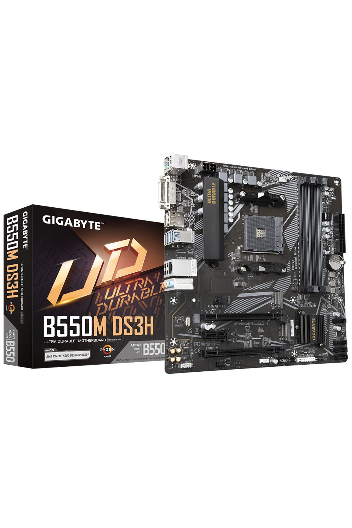 Gigabyte B550m Ds3h 4000mhz(OC) Ddr4 Soket Am4 M.2 Hdmı Dvı Matx Anakart