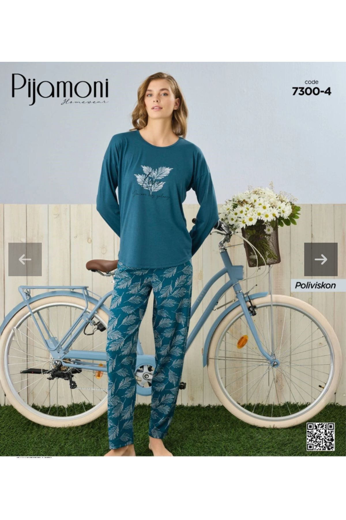 Pijamoni POLYVİSKON UZUNKOL PİJAMA TAKIM