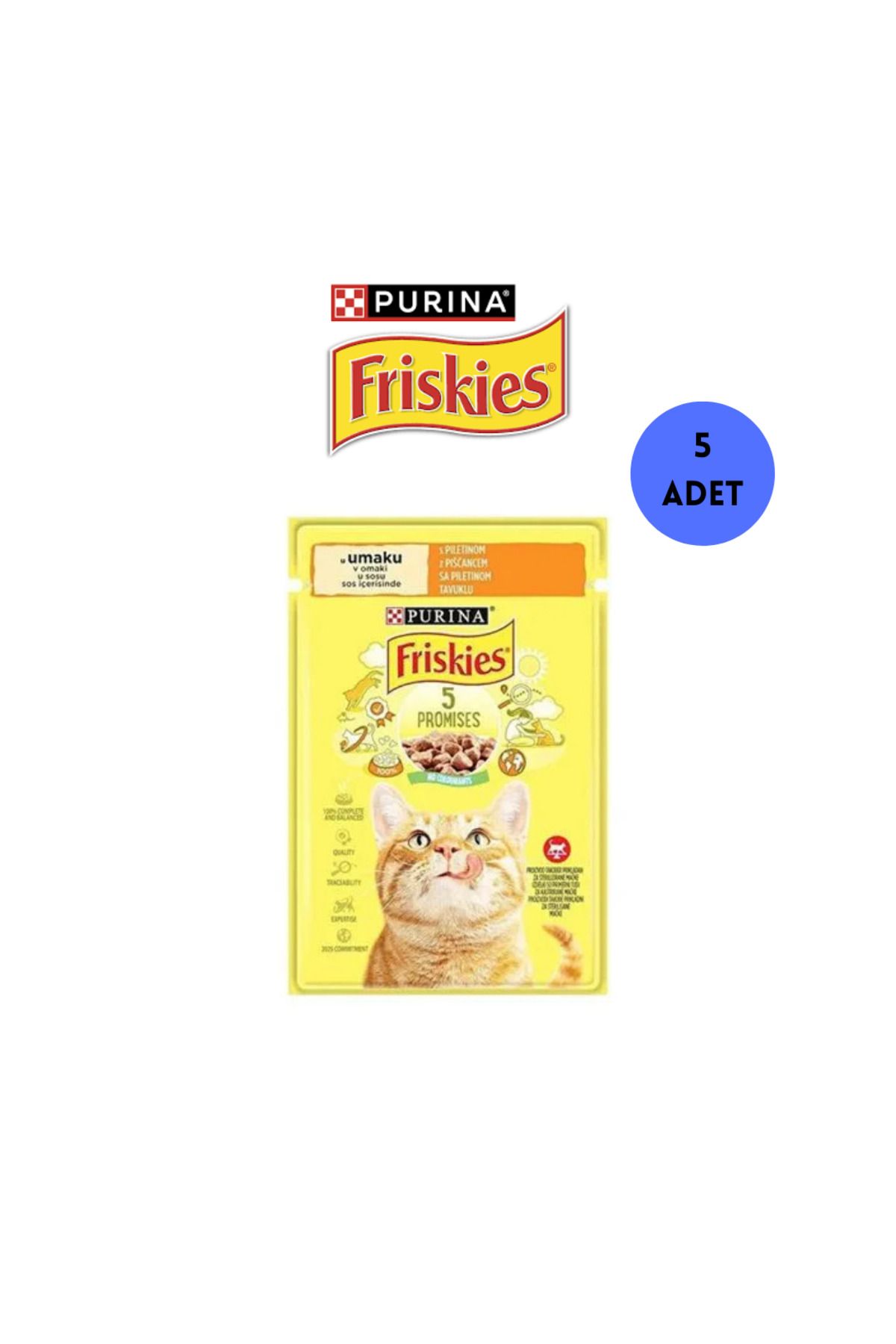 Friskies Tavuklu Yetişkin Kedi Maması 5 x85 Gr