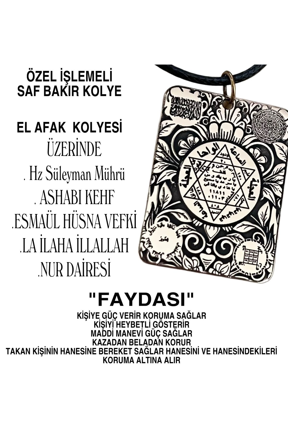 MerveninYaziAtolyesi El Afak Saf Bakır Kolye