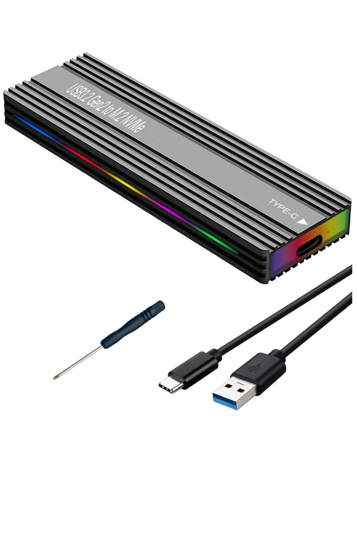 MAXGO 3146 M.2 Nvme Ssd Type C Usb 3.2 Gen 2 10 Gbps Rgb Ledli Disk Kutusu