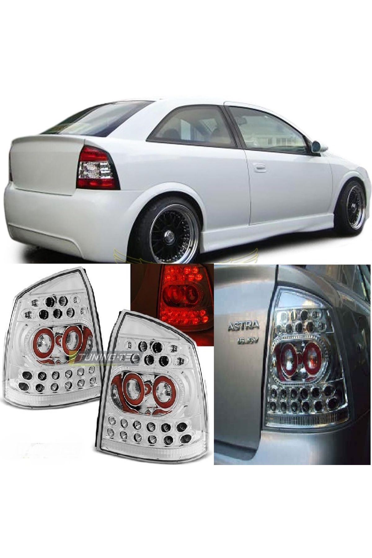 X POWER TUNİNG OPEL ASTRA G 1998-2004 3-5 KAPI H.B KROM LEDLİ ARKA STOP LAMBASI