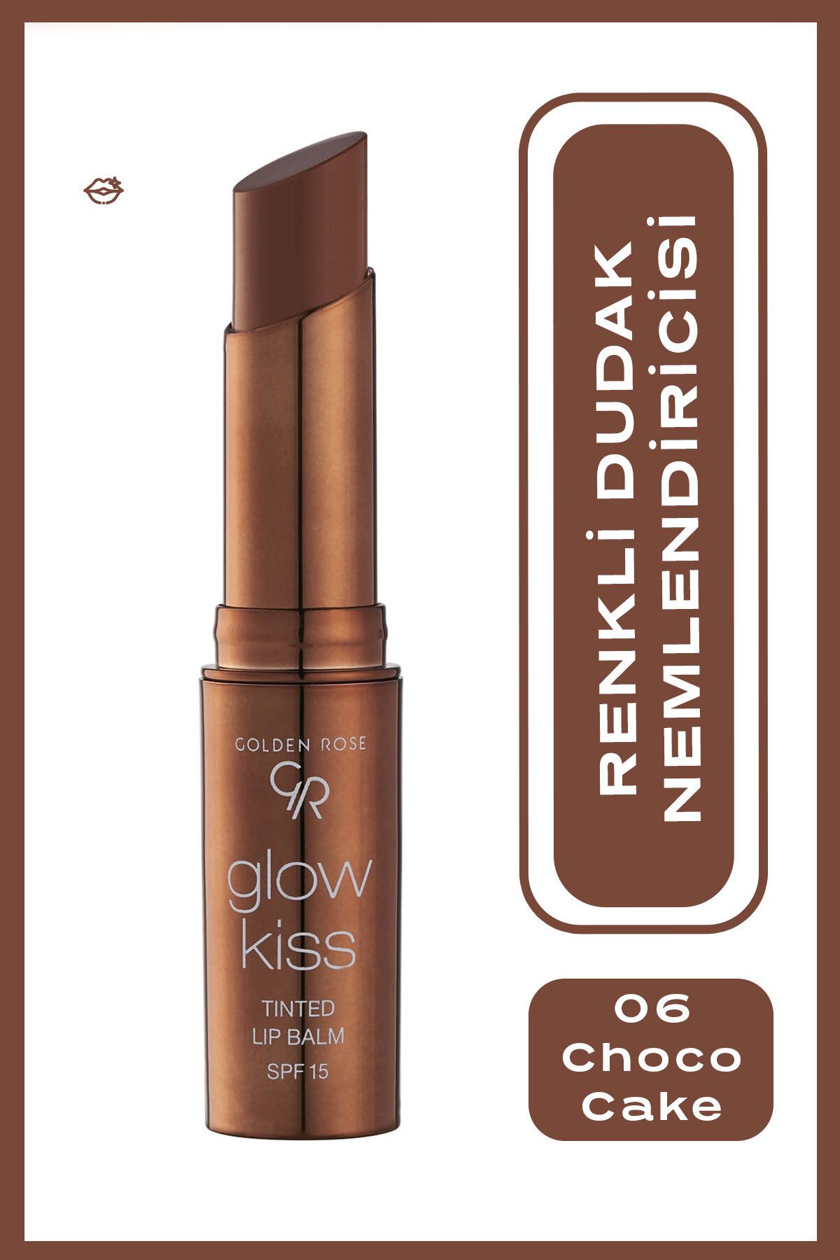 Golden Rose Glow Kiss Tinted Lip Balm No: 06 Choco Cake - Renkli Dudak Nemlendirici - 8691190440831