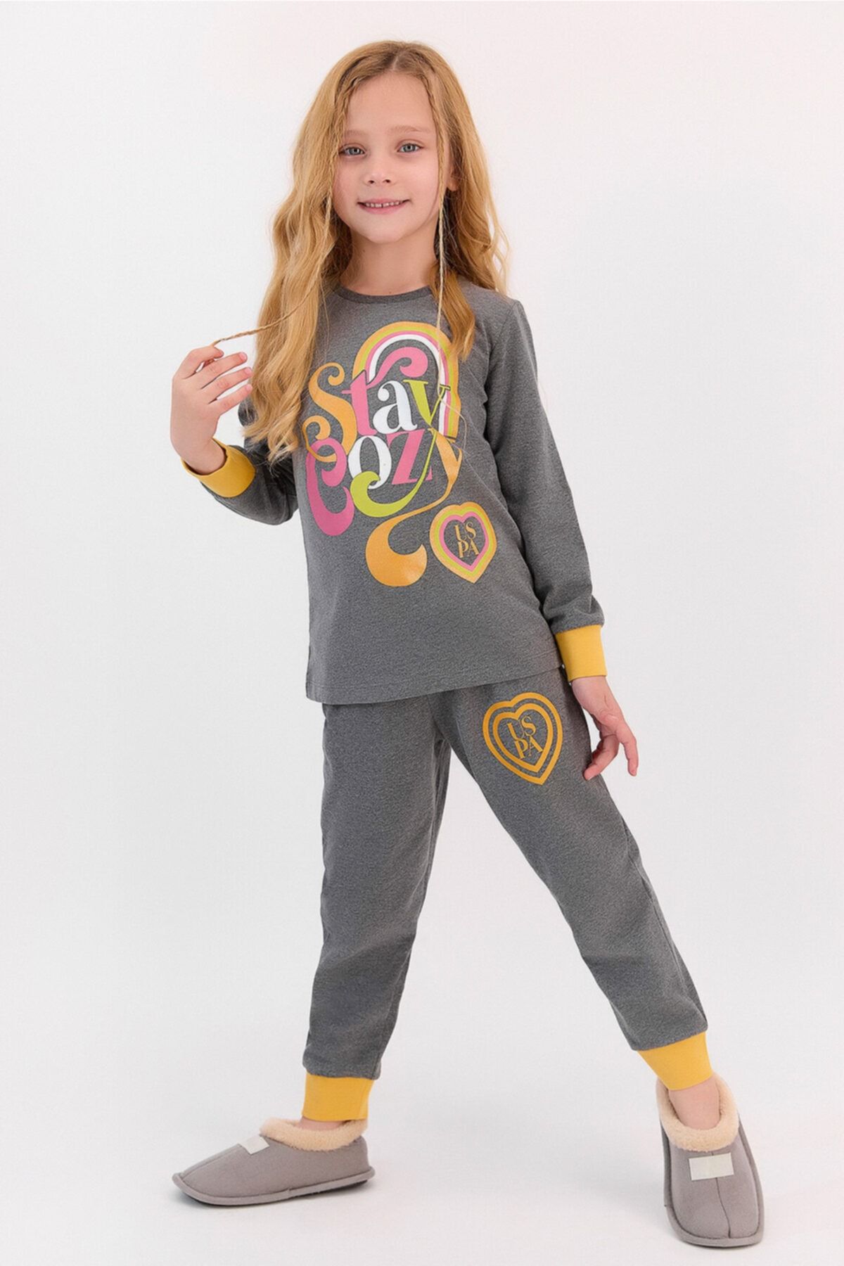 U.S. Polo Assn. U.s. Polo Assn Stay Cozy Antramelanj Kız Çocuk Pijama Takımı