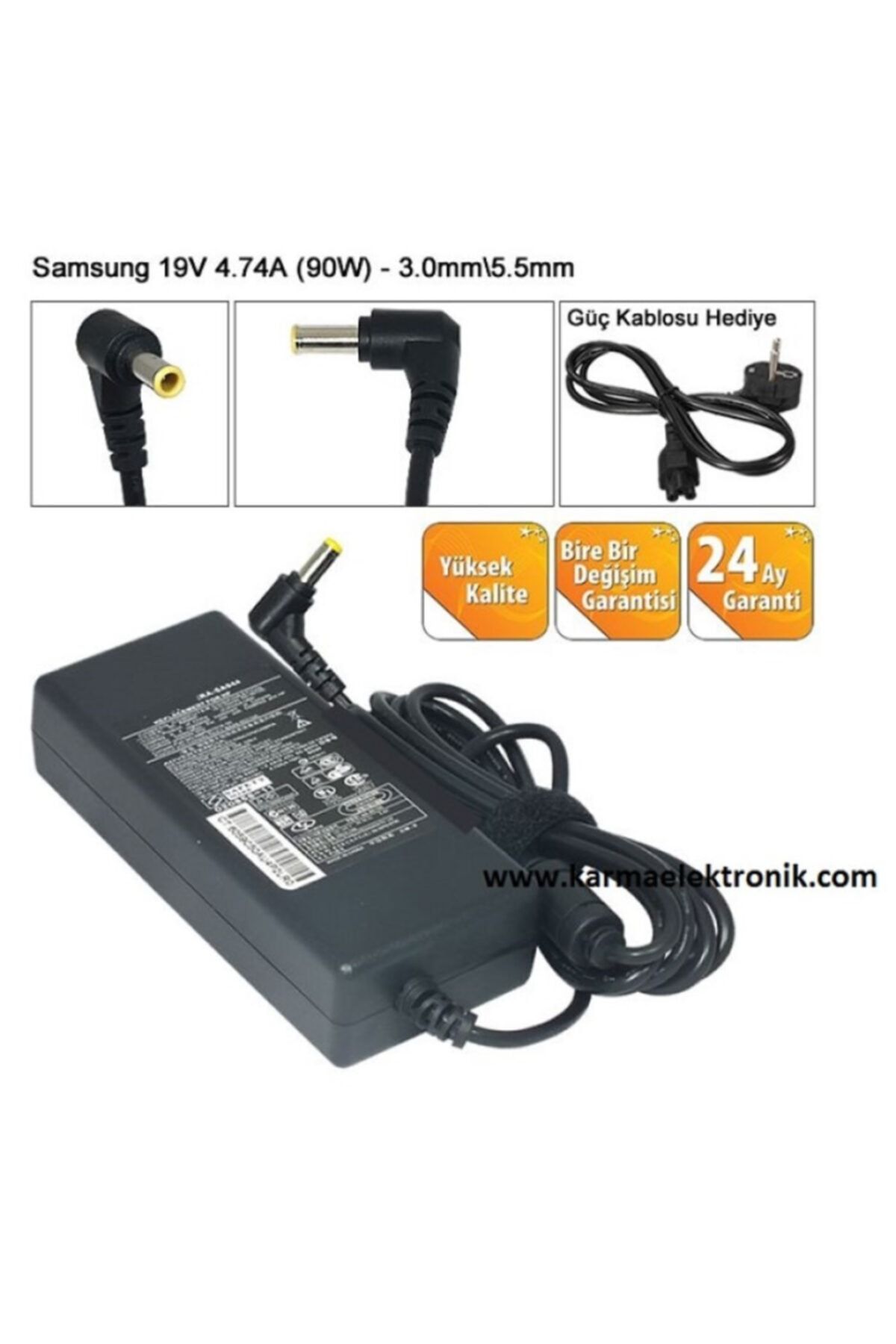 Samsung NC10-anyNet N270 WBT Notebook Adaptörü 19Volt 4.74Amper ( 24 Ay Garantili )