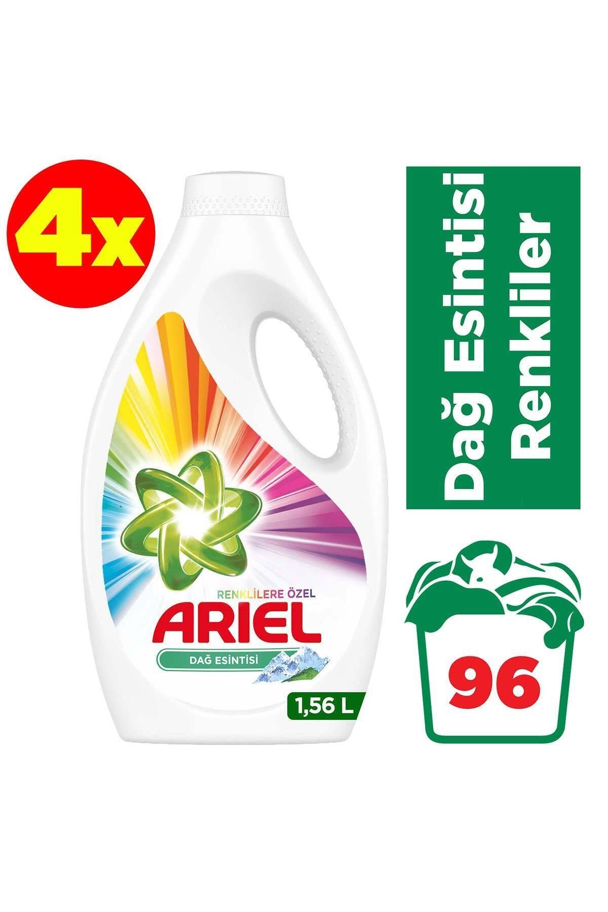 Ariel Sıvı Çamaşır Deterjanı Dağ Esintisi Parlak Renkler 24 Yıkama x4 Adet (96 Yıkama)