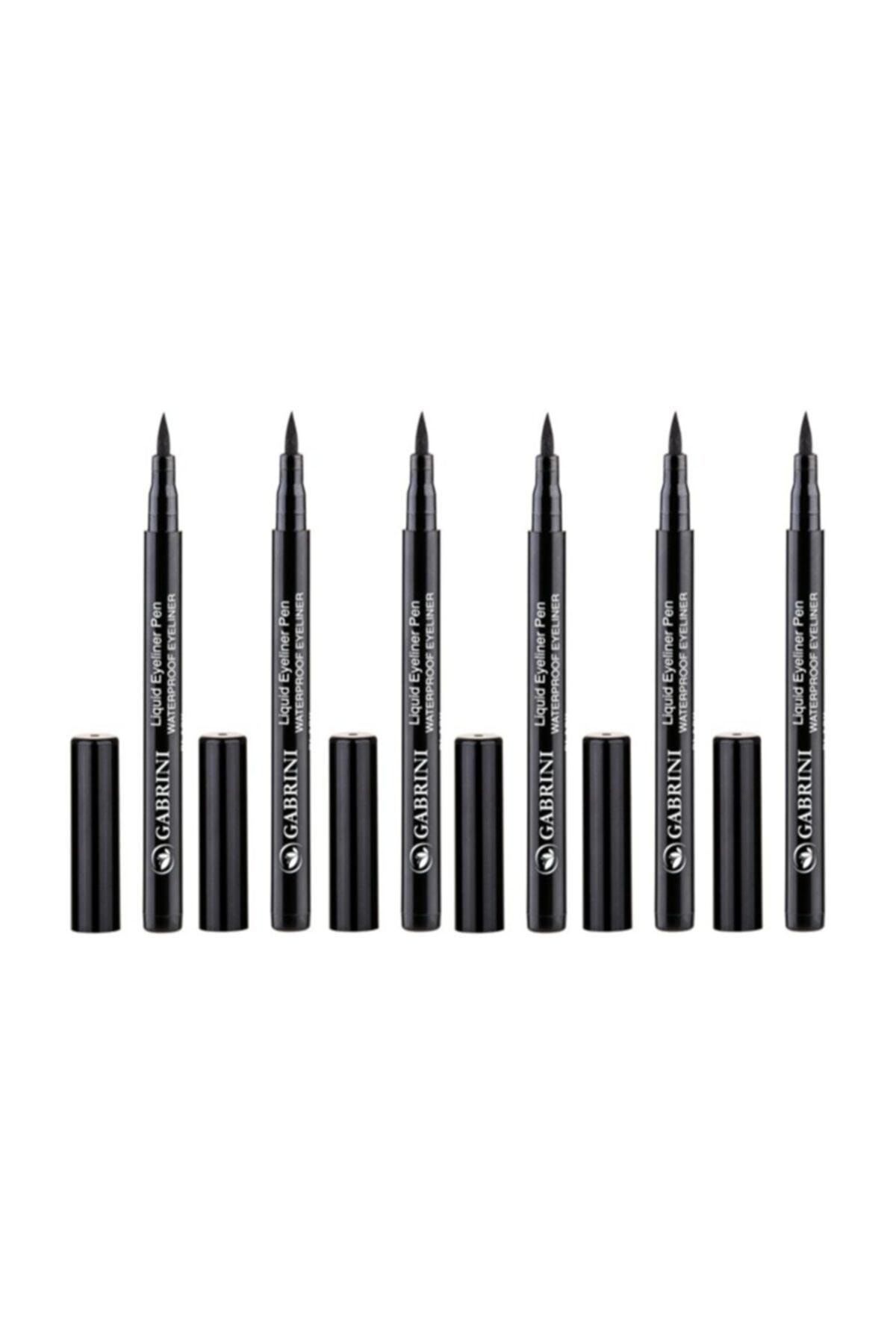 Gabrini Kalem Dipliner Black Waterproof Liquid Eyeliner Pen X 6 Adet