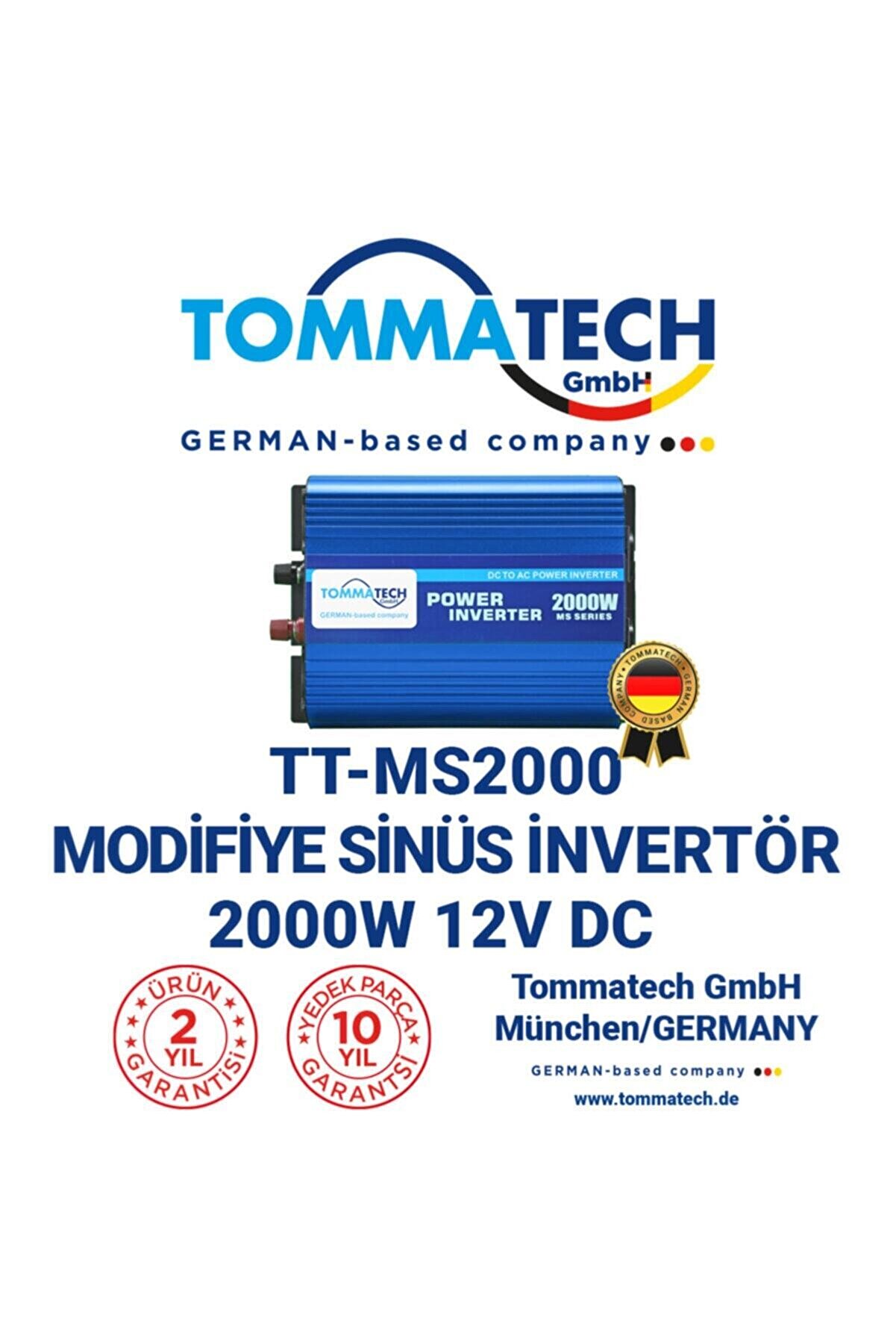 Tommatech Modifiye Sinüs 2000 Watt 12 V Invertör Inverter