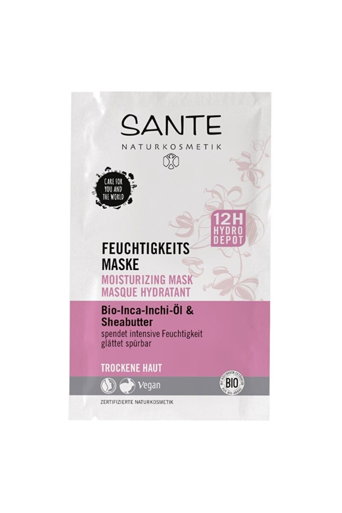 Sante Organik Nemlendirici Maske - Tekli Saşe - Organik Inca Inci Yağı & Shea Butter - 2 x 4 ml Saşe