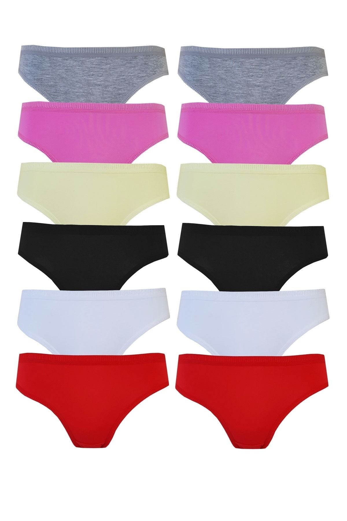 Tutku 12li Kadın Bikini Külot Pamuklu Renkli Iç Çamaşırı Nevra