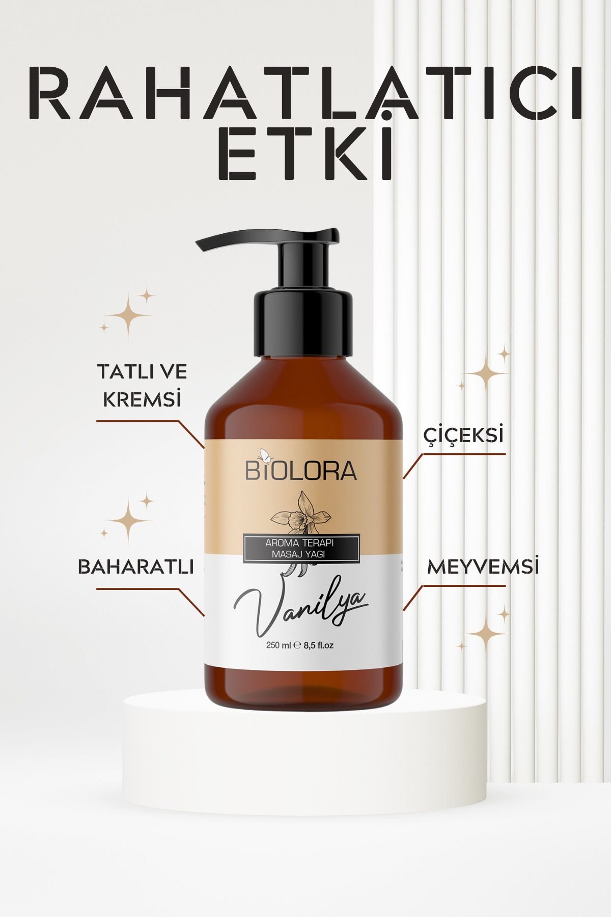 Biolora Vanilya Aromaterapi Vücut Masaj & Spa Yağı 250ml.