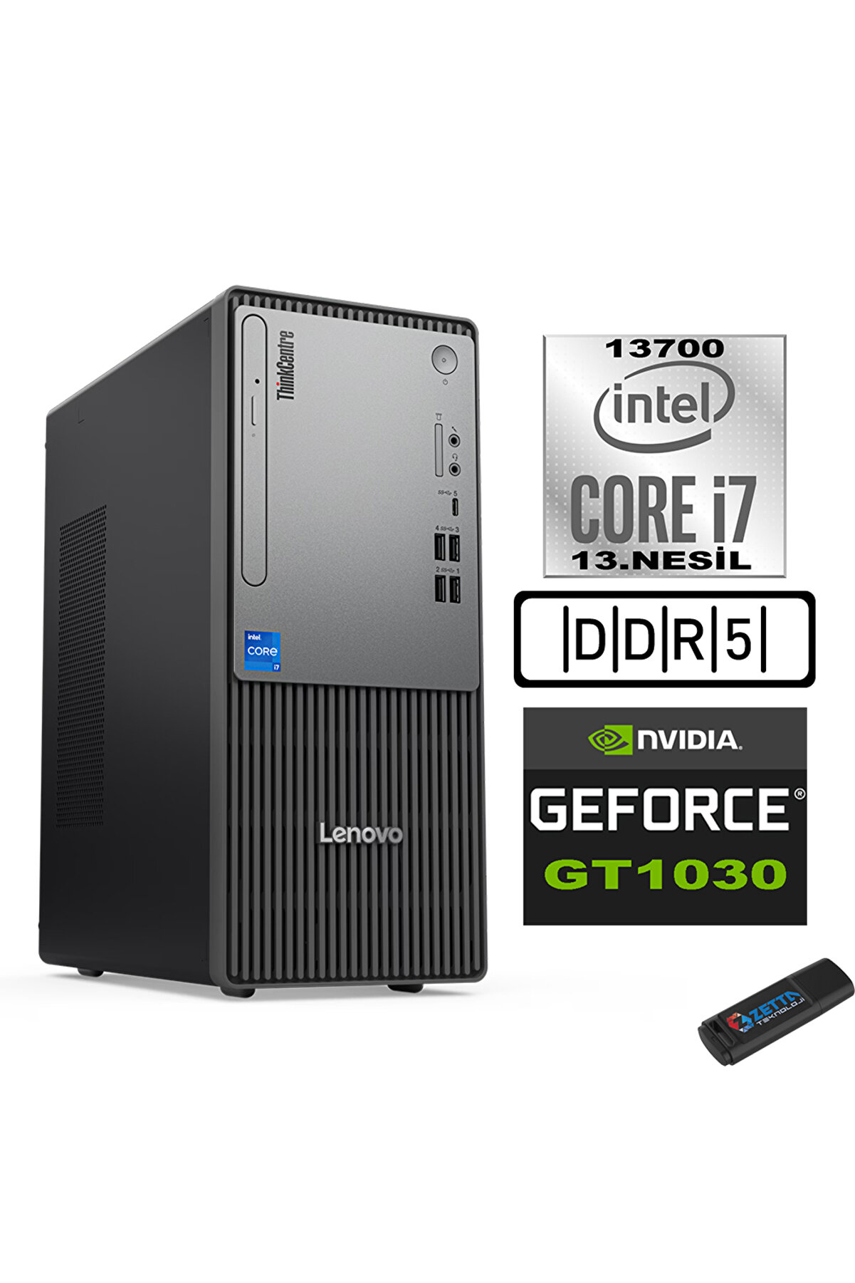 Thinkcentre Neo 50T G5 I7 13700 24GB Ddr5 4tb SSD Freedos GT1030 103012UB000LTRF10201ZETTAFLASH