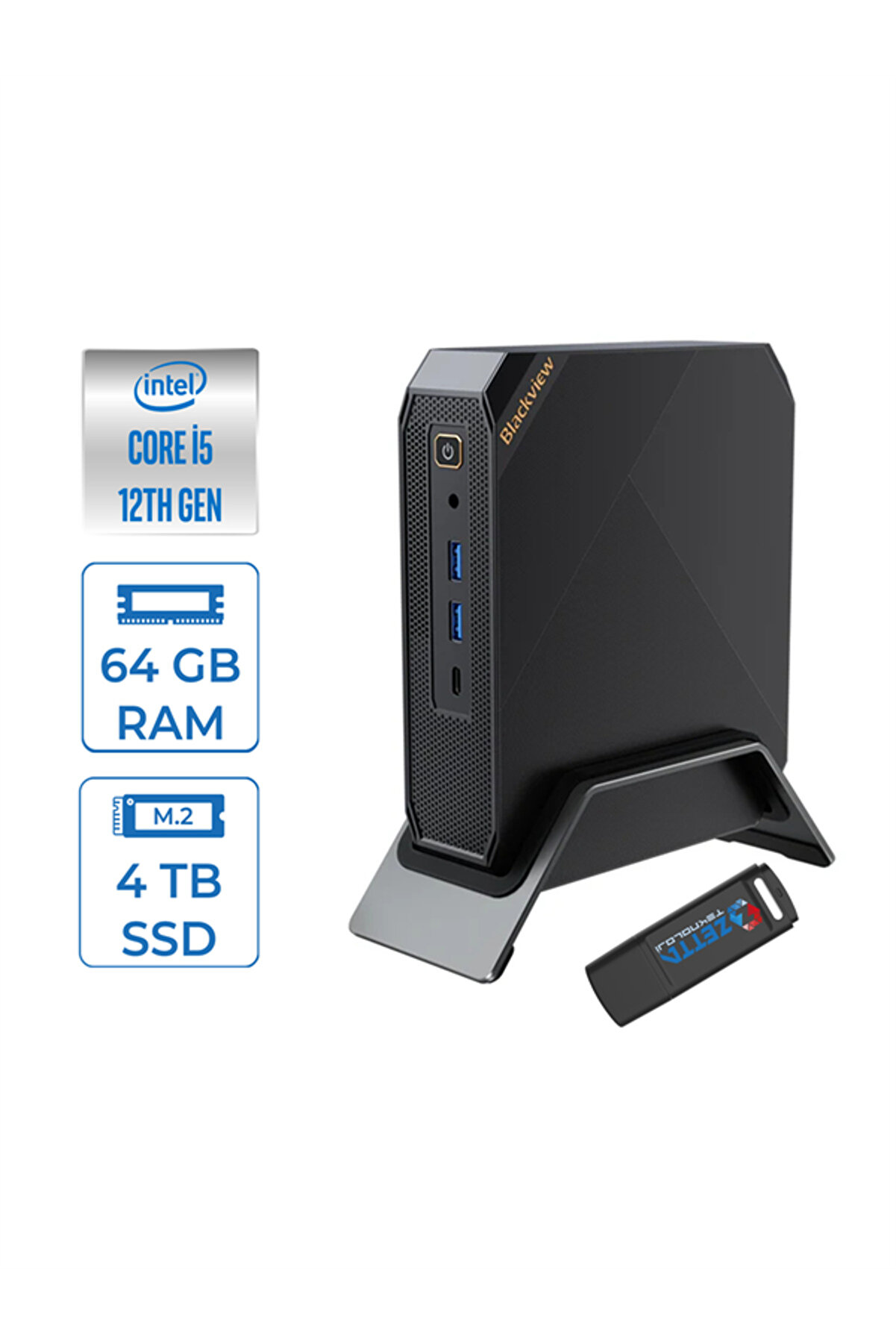 Intel Core I5 12450H 64GB 4tb SSD Windows 11 Pro Mini Bilgisayar MP200I5P19