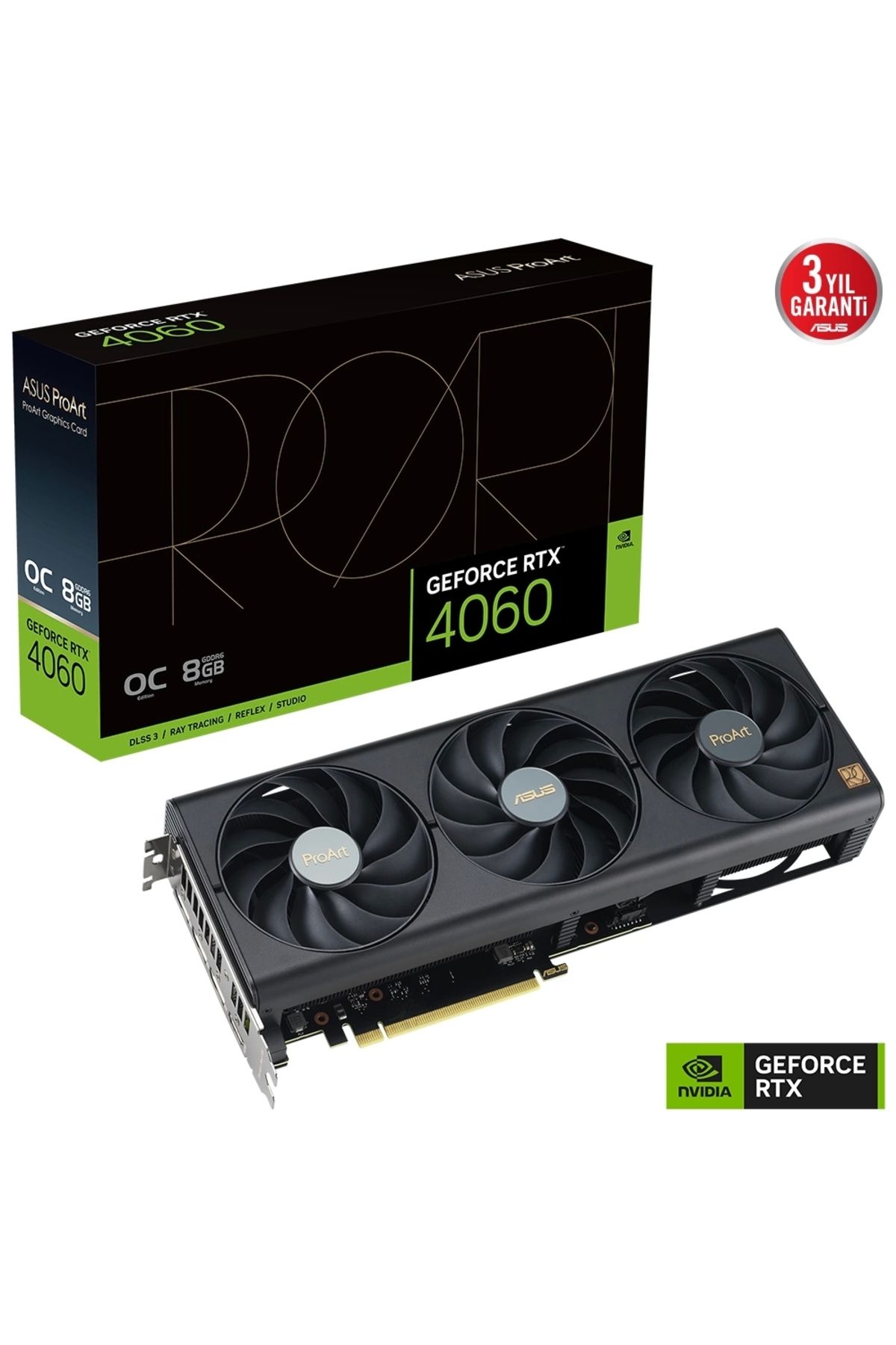 ASUS Proart Geforce Rtx 4060 Oc Edition 8gb Gddr6 128 Bit Dlss 3 Ekran Kartı