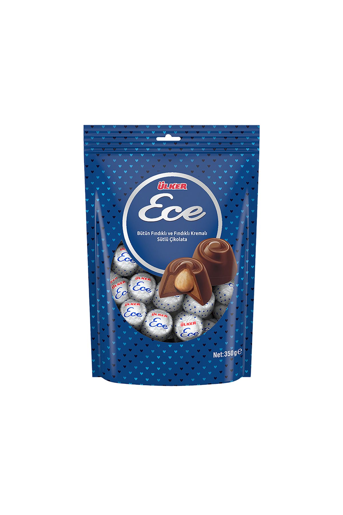 Ülker Ülker Ece Bütün Fındıklı Sütlü Çikolata (350 g) x8 Adet