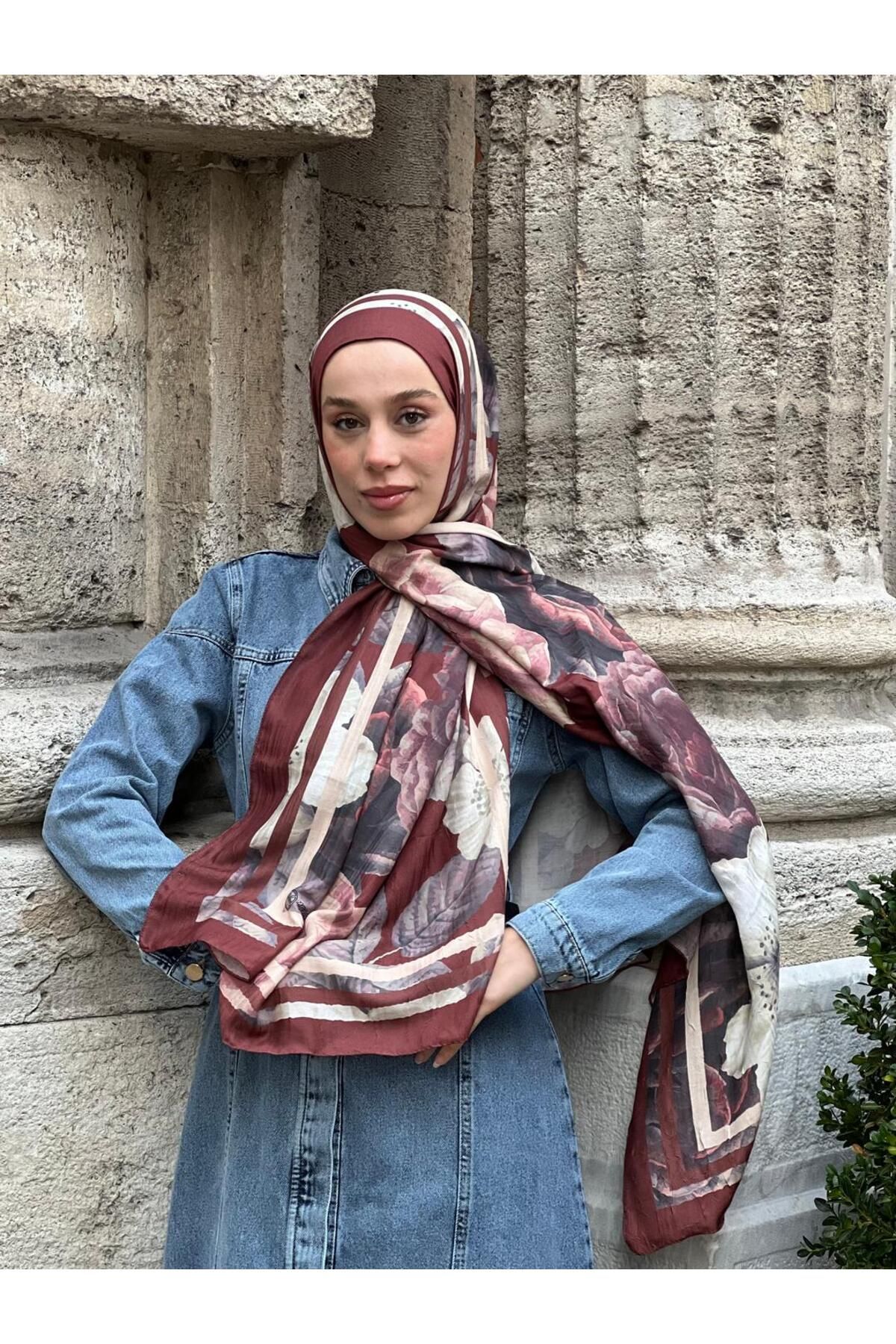 Modakaşmir Gül Desen Bambu Şal