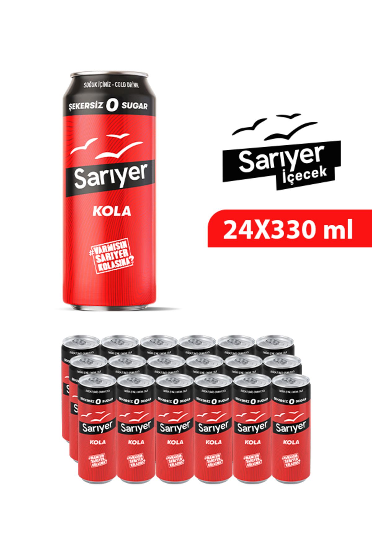 SARIYER Sarıyer Kola Şekersiz 330 ml 24 adet
