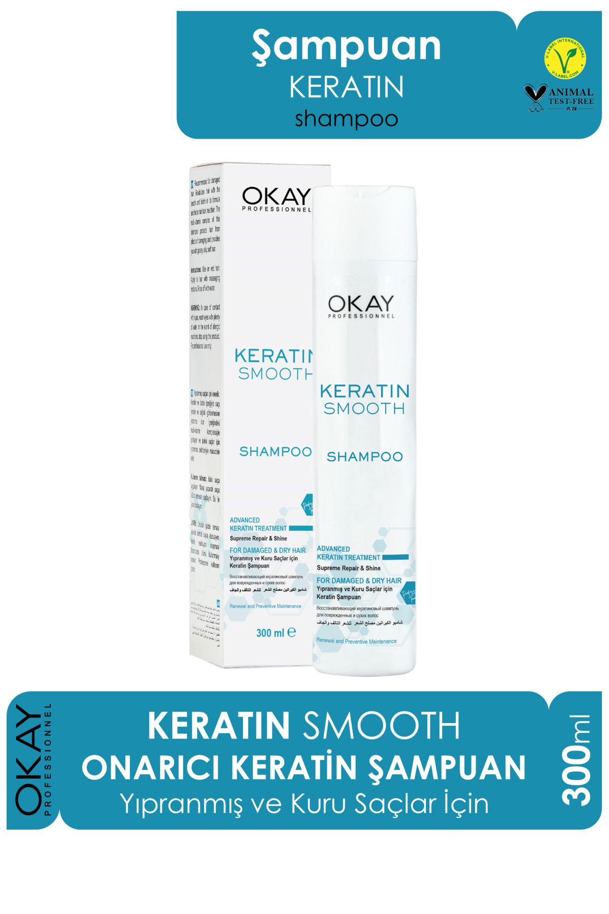 Okay Smooth Keratin Onarıcı Şampuan 300 ml