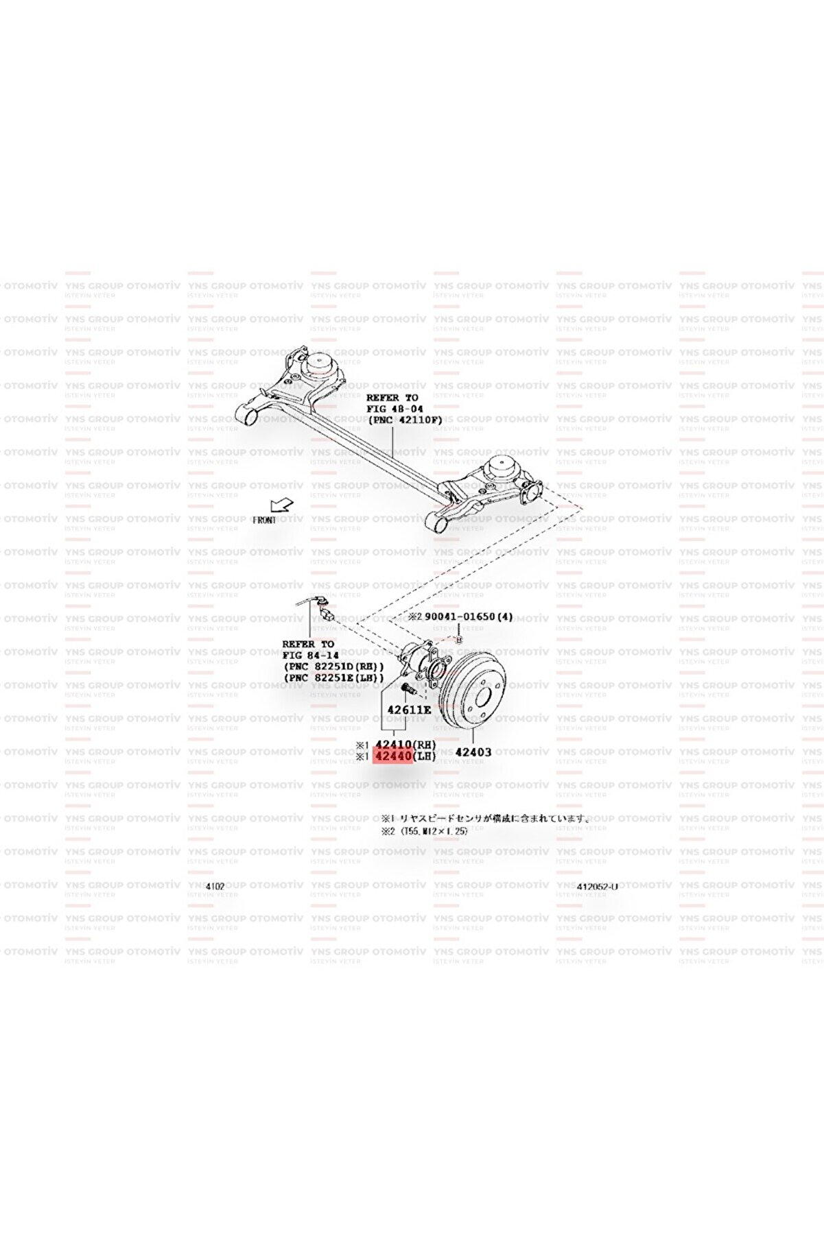 Daihatsu Sirion 04-13 Materia 05- 1,3 cc Arka Porya Komple Rulmanlı - 0342410b1010