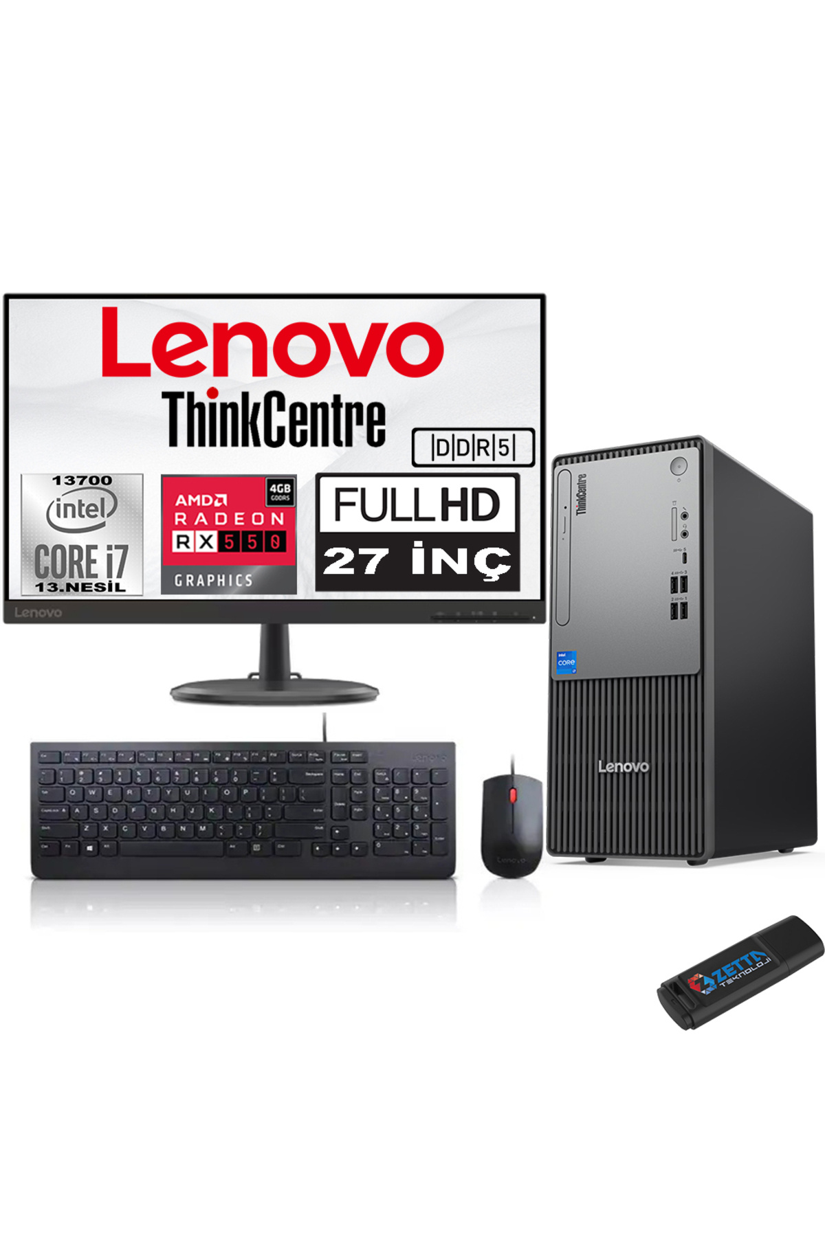 Neo 50T G5 I7 13700 64GB Ddr5 256GB SSD 27 Inç MON Freedos RX550 5502712UB000LTRF21197ZETTAFLASH