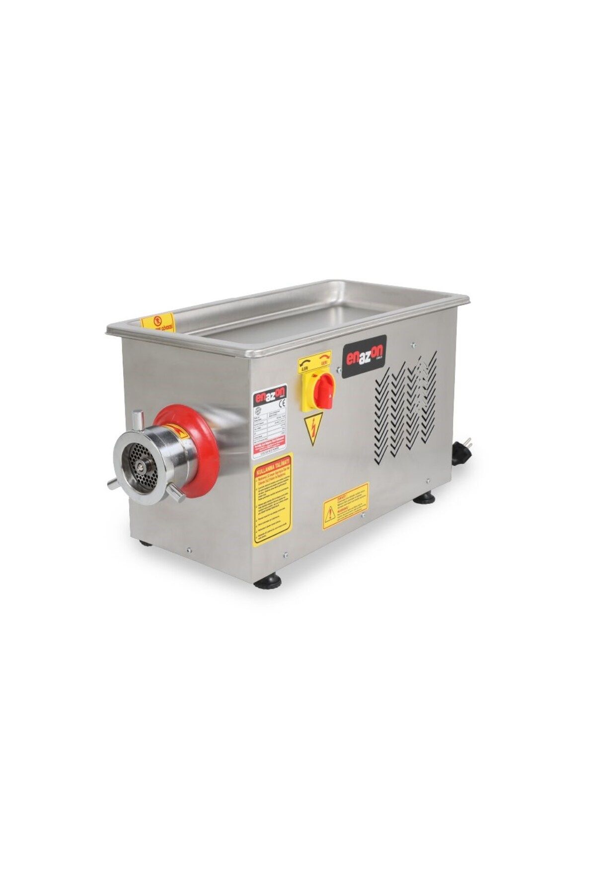 Enazon 12 No 12lik Et Kıyma Makinesi Geri Çalışma Özellikli 0,55kw 0,75 Hp( Beygir) Sucuk Aparatlı