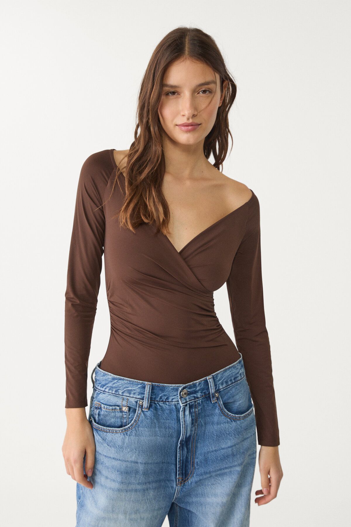 Stradivarius Büzgülü kruvaze body
