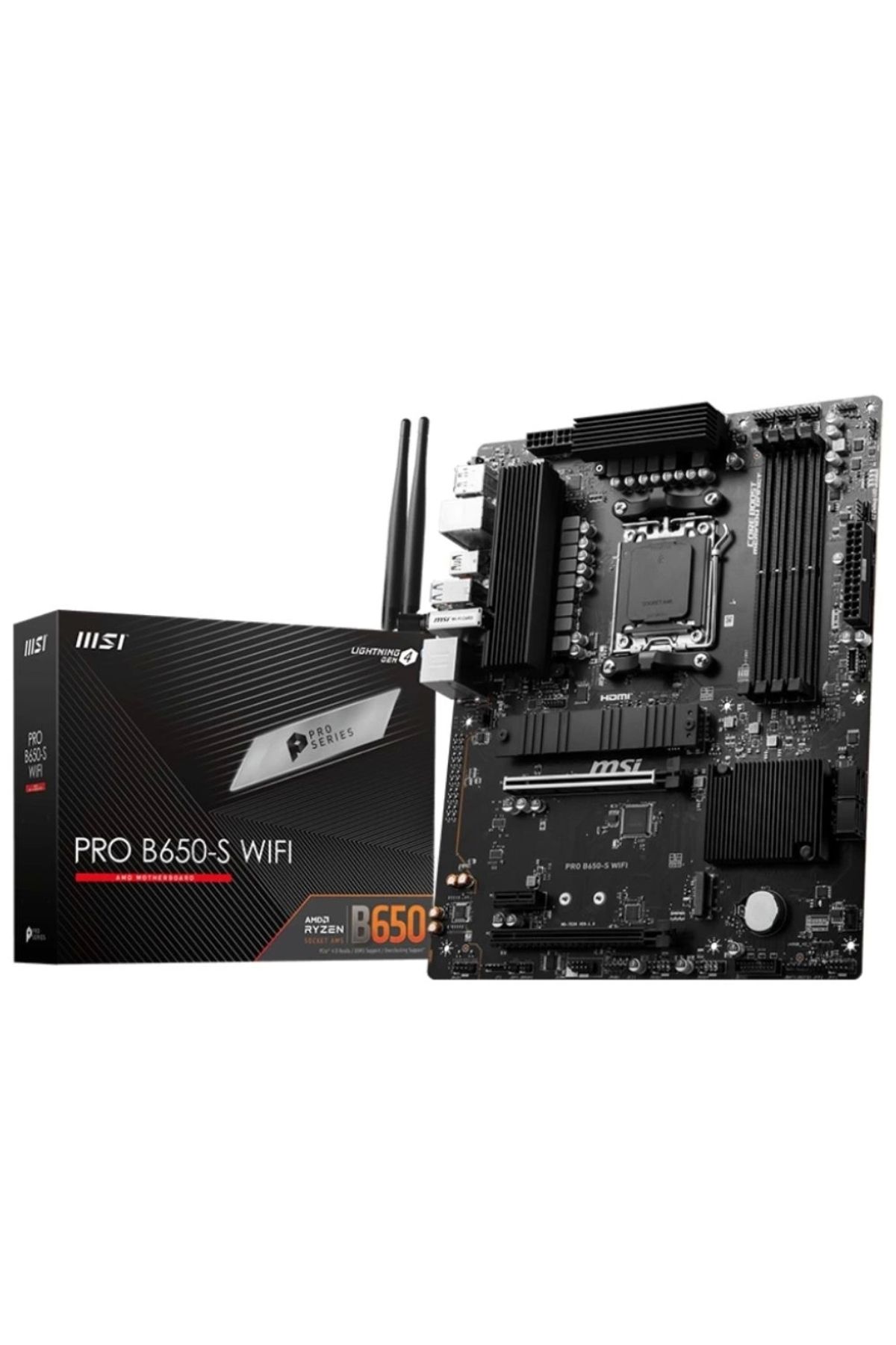 MSI Pro B650-s Wıfı Am5 Ddr5 7200mhz(OC) Hdmı Dp M.2 Usb3.2 2.5g Lan Wı-fı 6e Atx