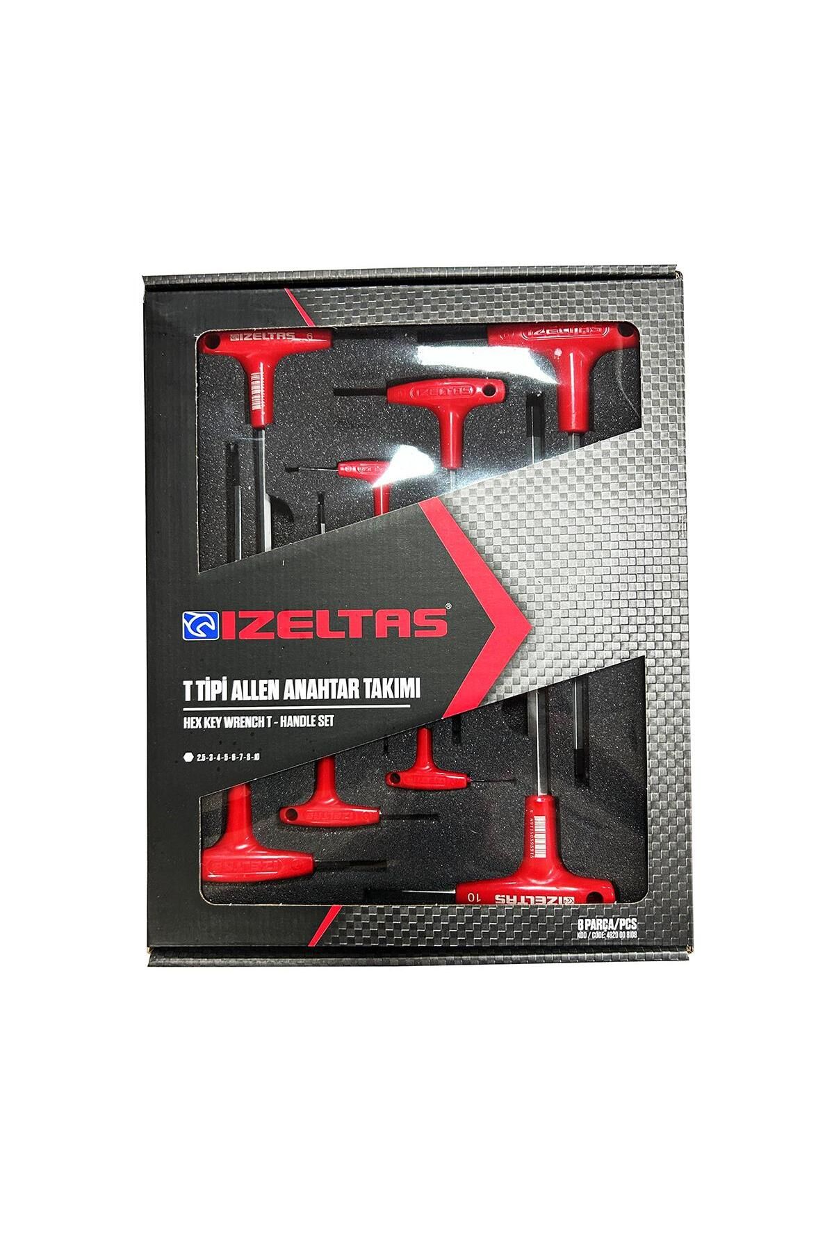 İzeltaş İzeltaş 4920 8 Parça T Tipi Allen Alyan Anahtar Takımı