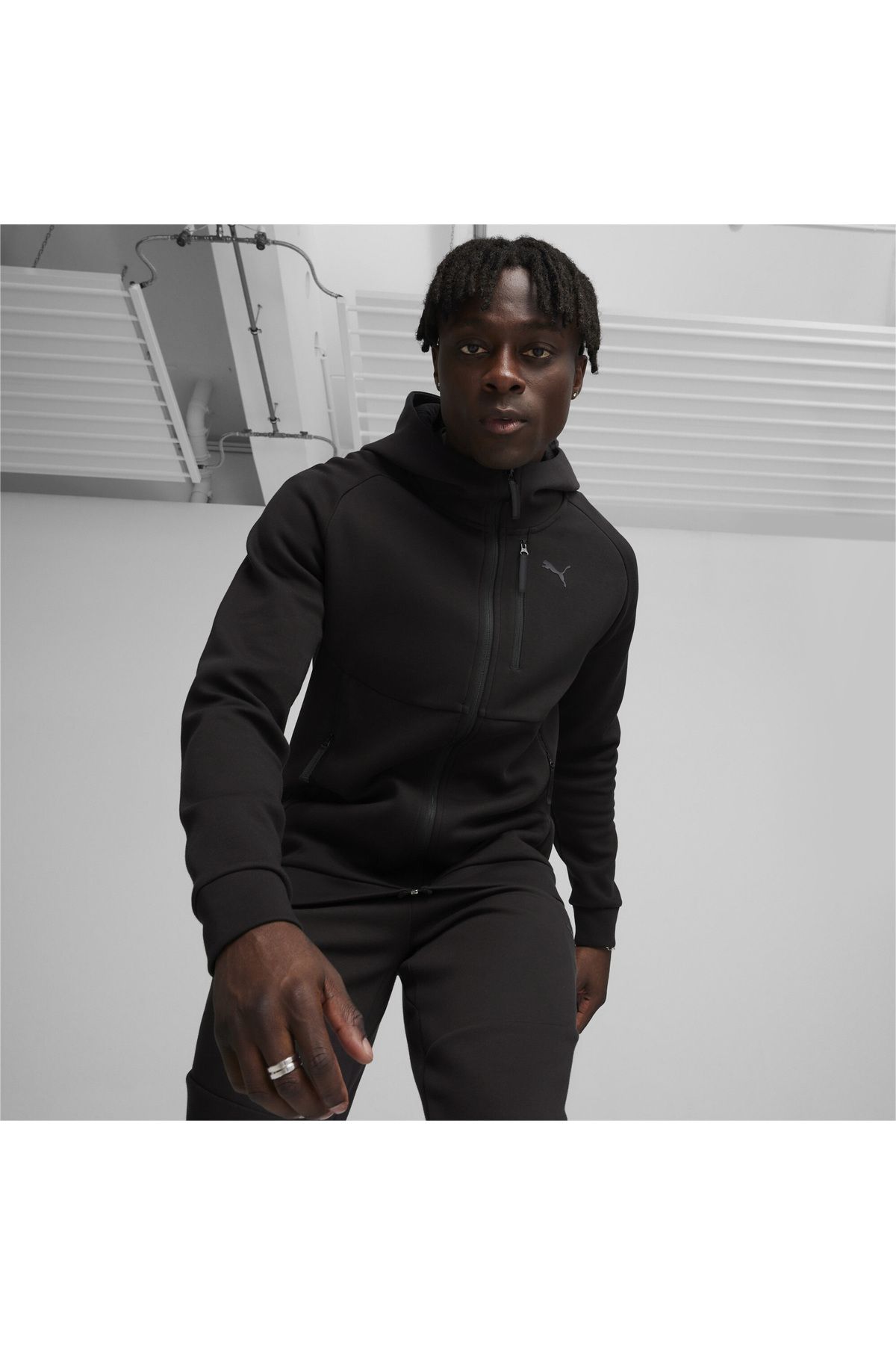 Puma Tech Erkek Siyah Eşofman Üstü