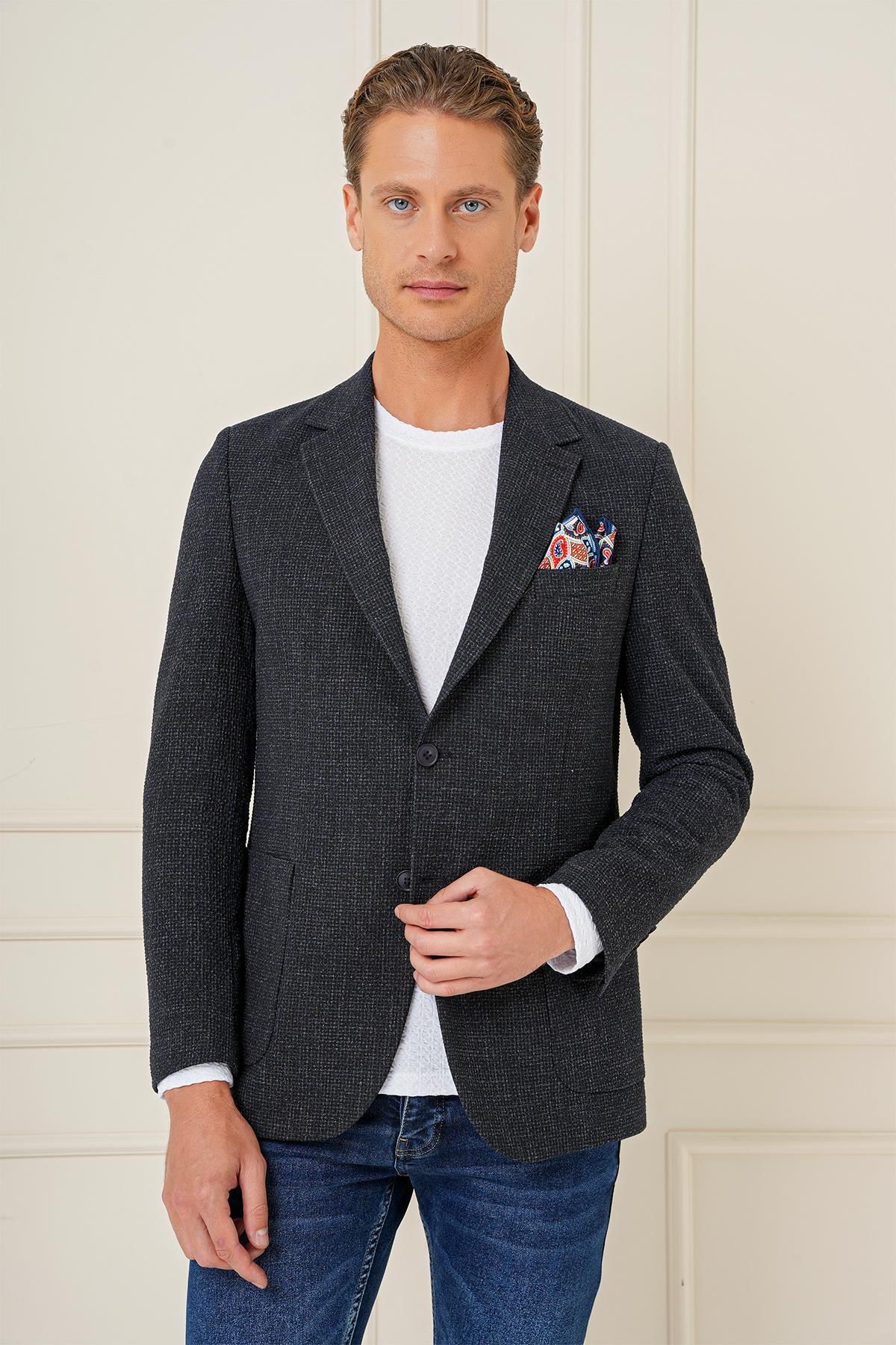 Efor C 669 Slim Fit Lacivert Spor Ceket