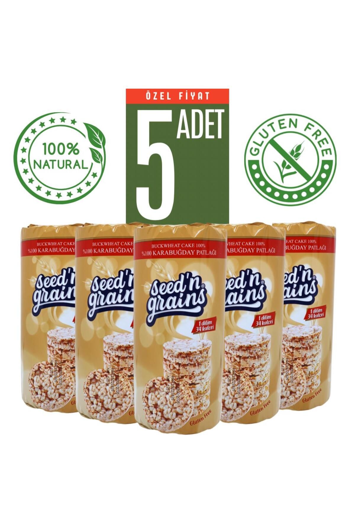 Seed'n Grains 5 Adet Glutensiz %100 Karabuğday Patlağı (5X125 GR)