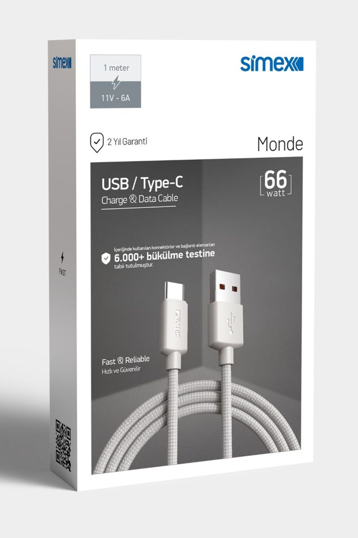 Plus Bilişim USB Type C 66Watt 11V 6A Xiaomi Hızlı Şarj ve Data Kablosu Xiaomi, Samsung, Android